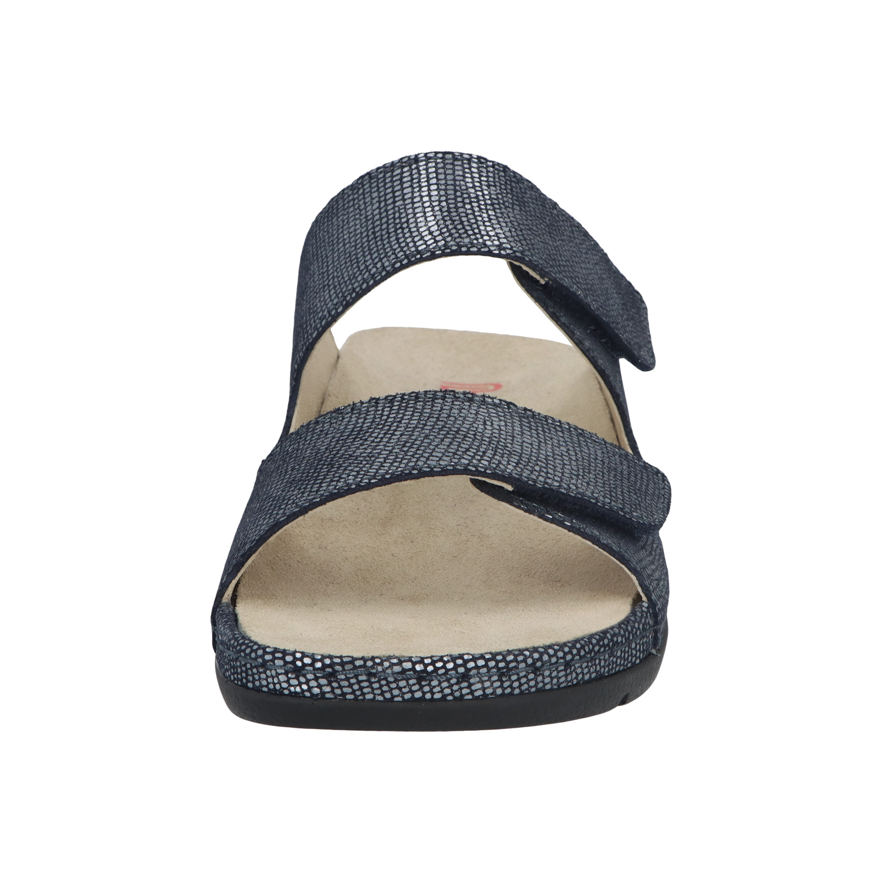 blaue pantolette vorderansicht