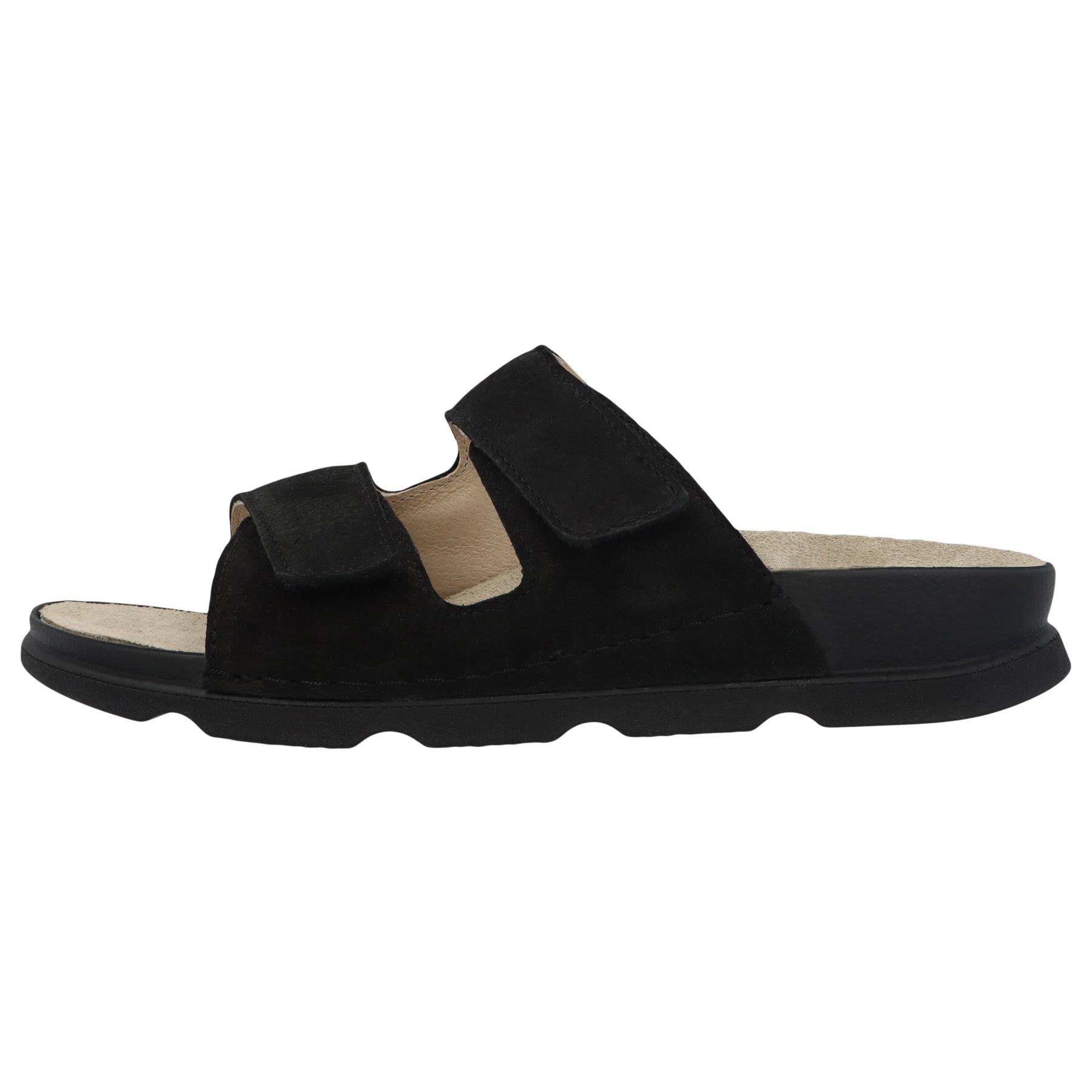 schwarze pantolette seitenansicht links