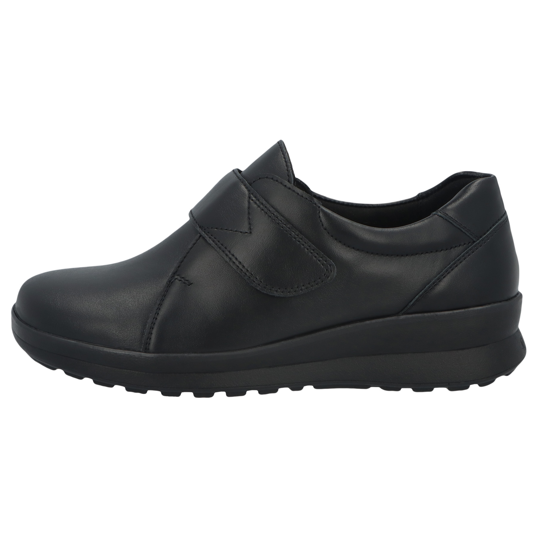 schwarze halbschuh seitenansicht links