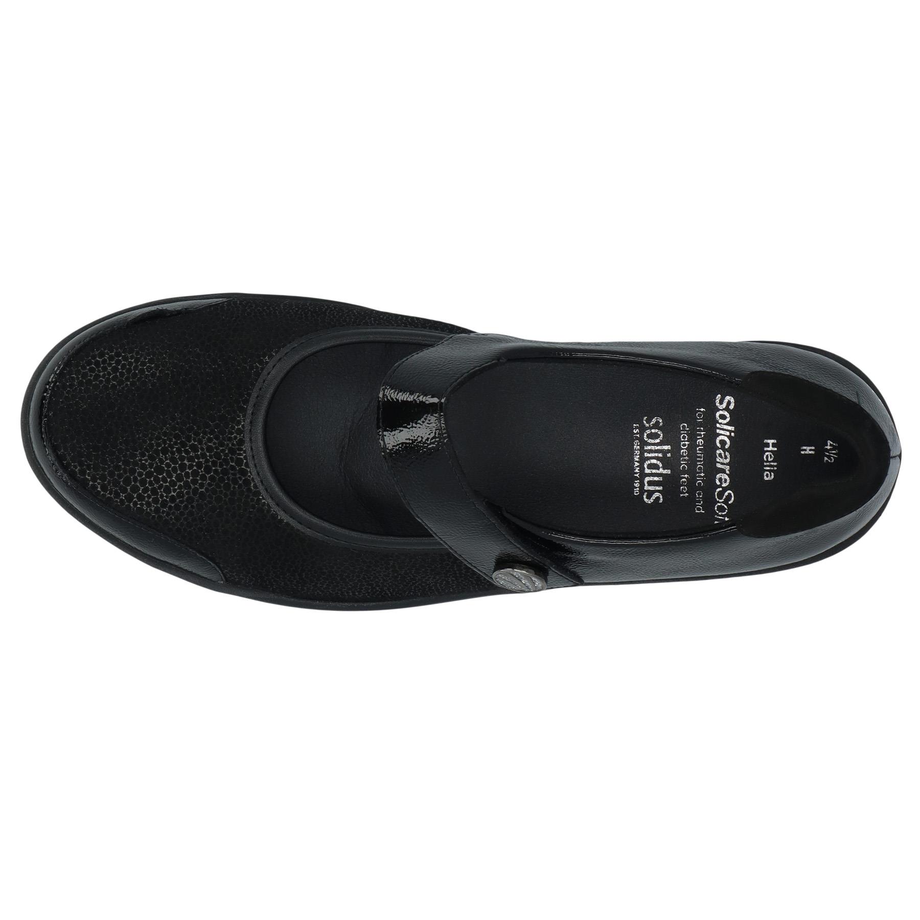 schwarze slipper draufsicht