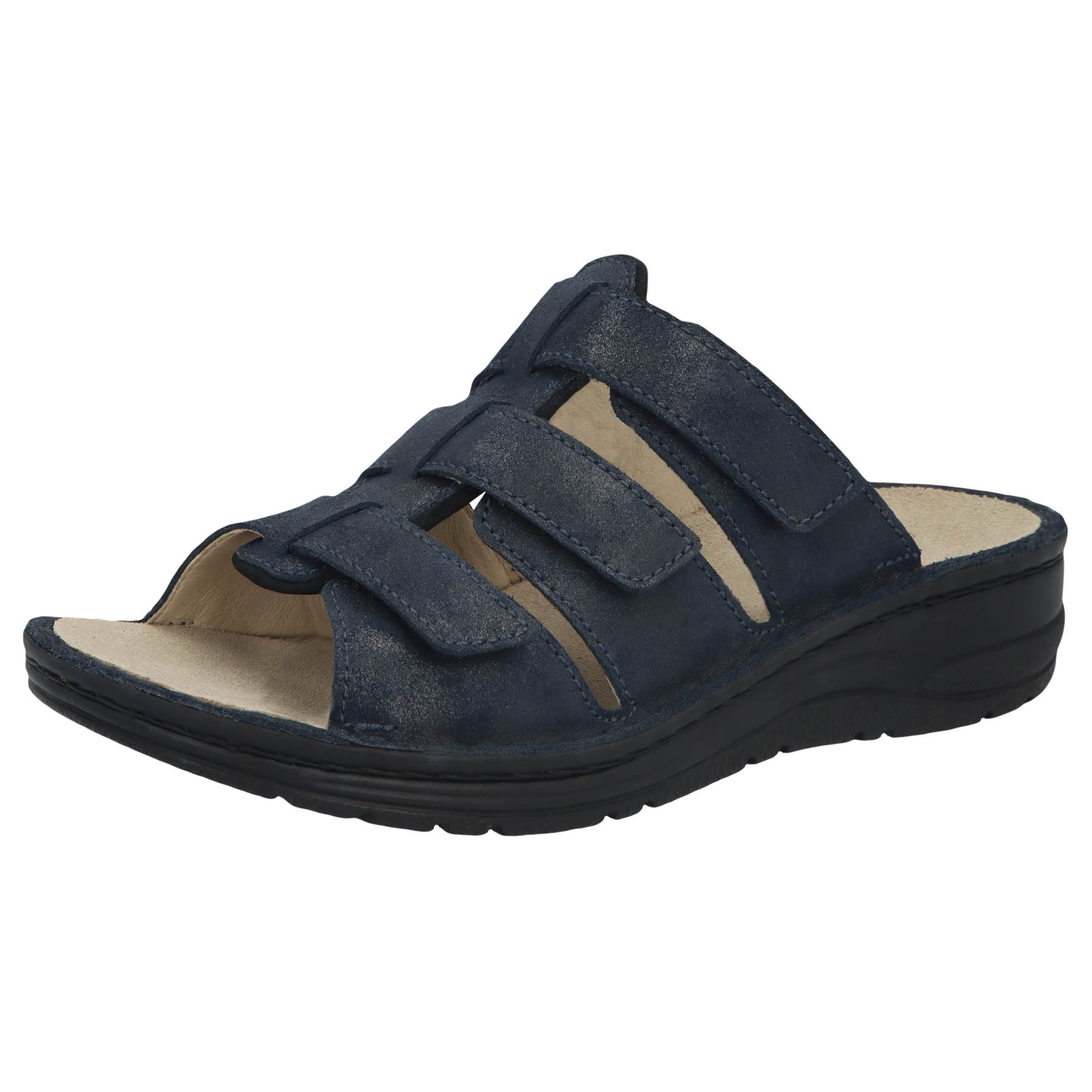 blaue pantolette 3-4 ansicht