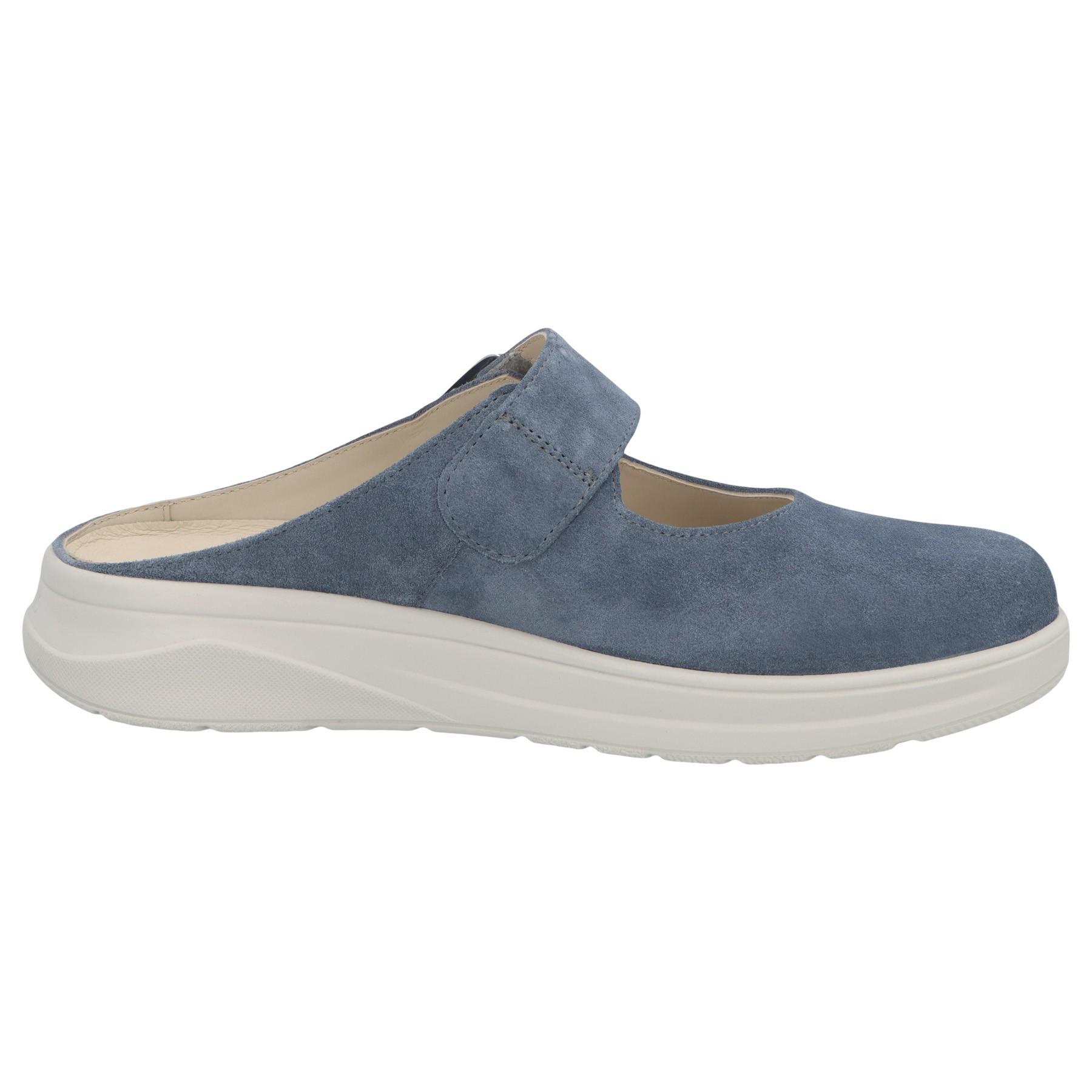 blaue pantolette seitenansicht rechts