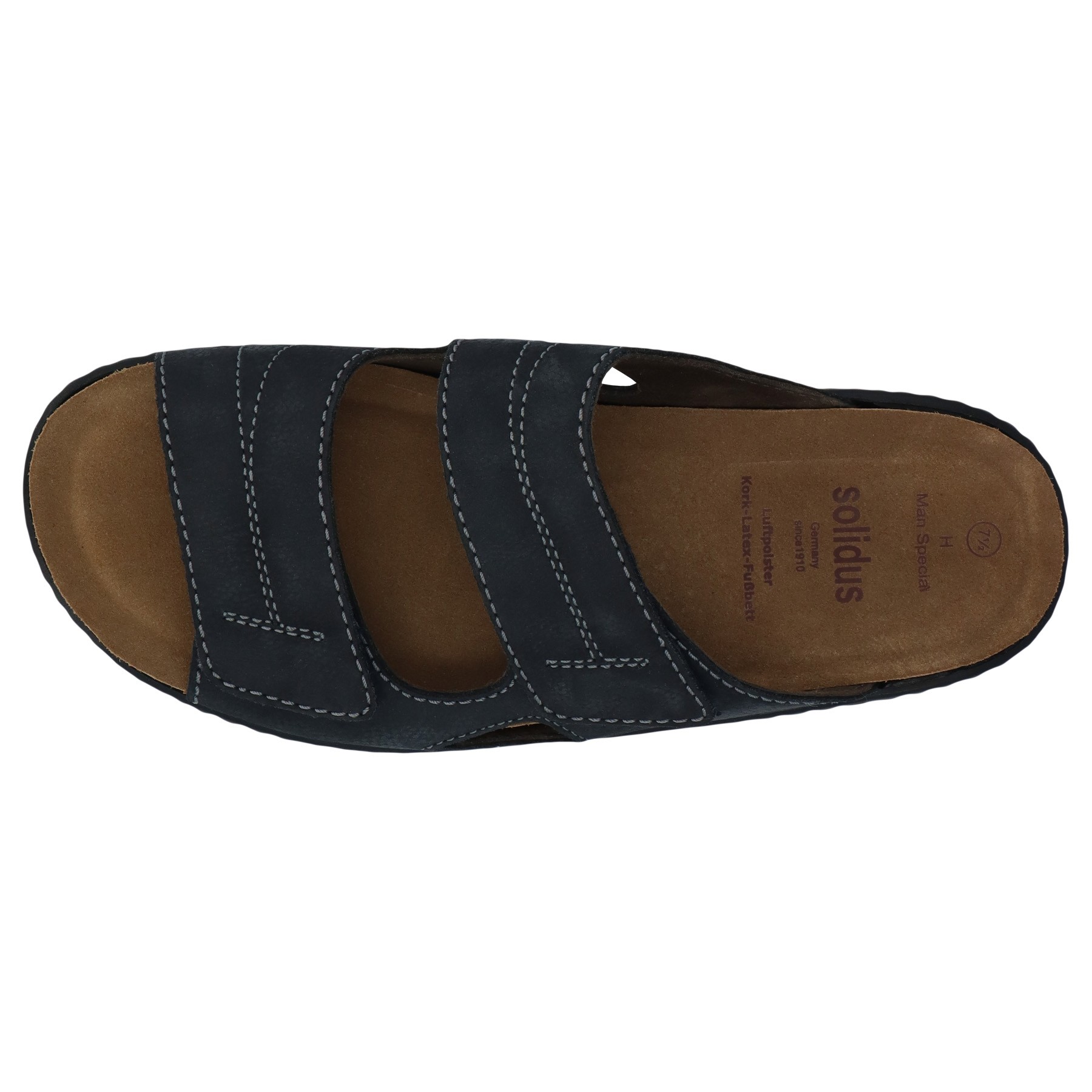 blaue pantolette draufsicht