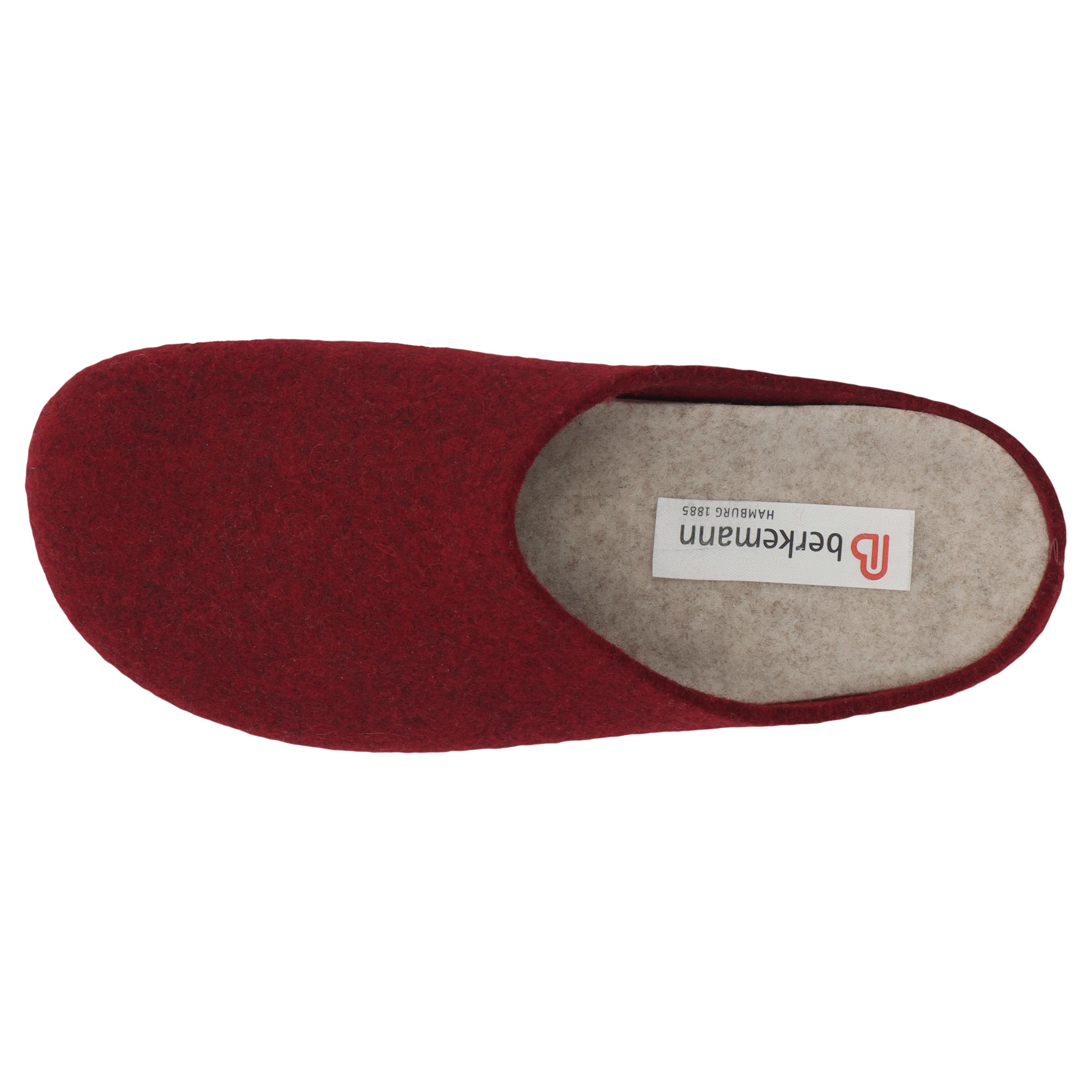 rote hausschuhe draufsicht