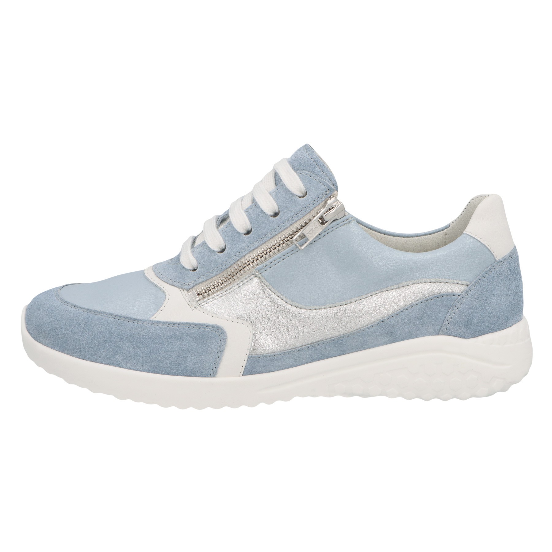 blaue halbschuh seitenansicht links
