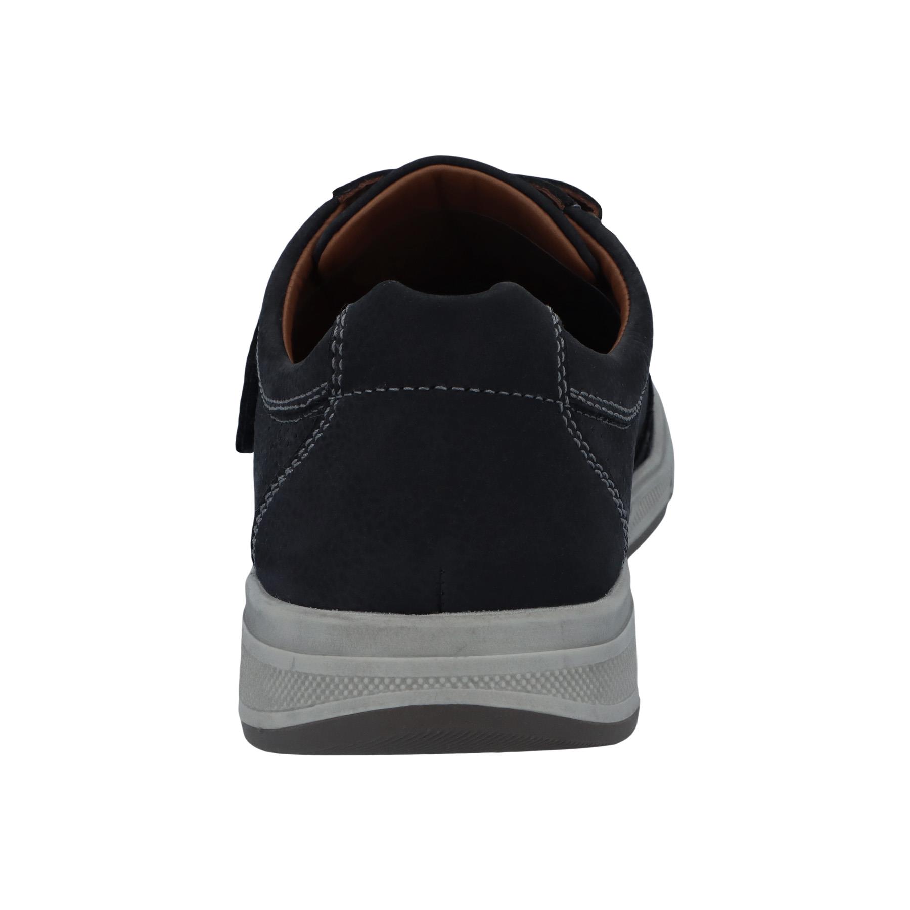 blaue halbschuh hinteransicht