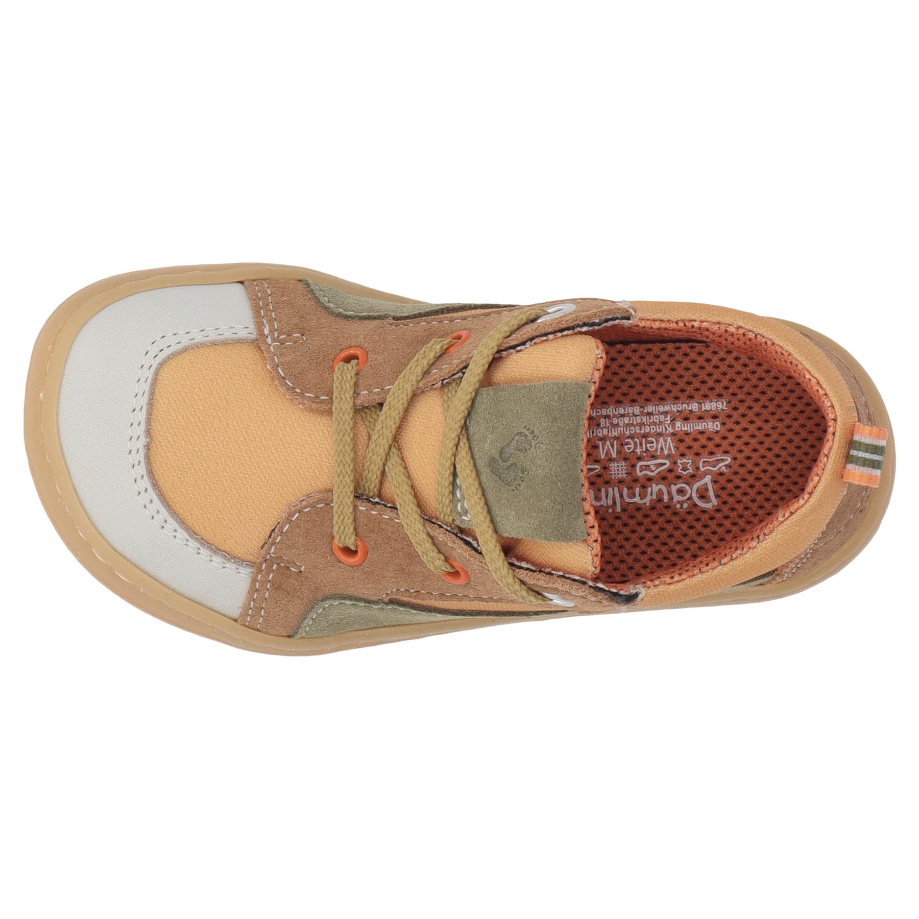 braune lauflernschuhe draufsicht