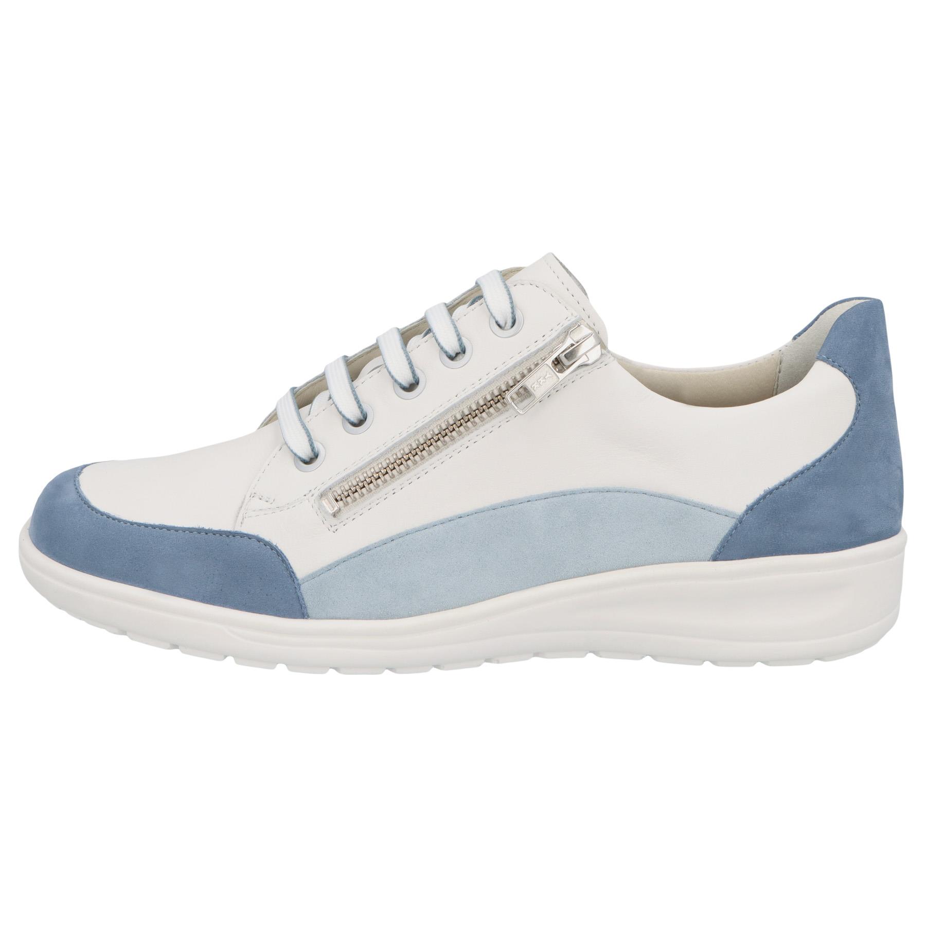 blaue halbschuh seitenansicht links