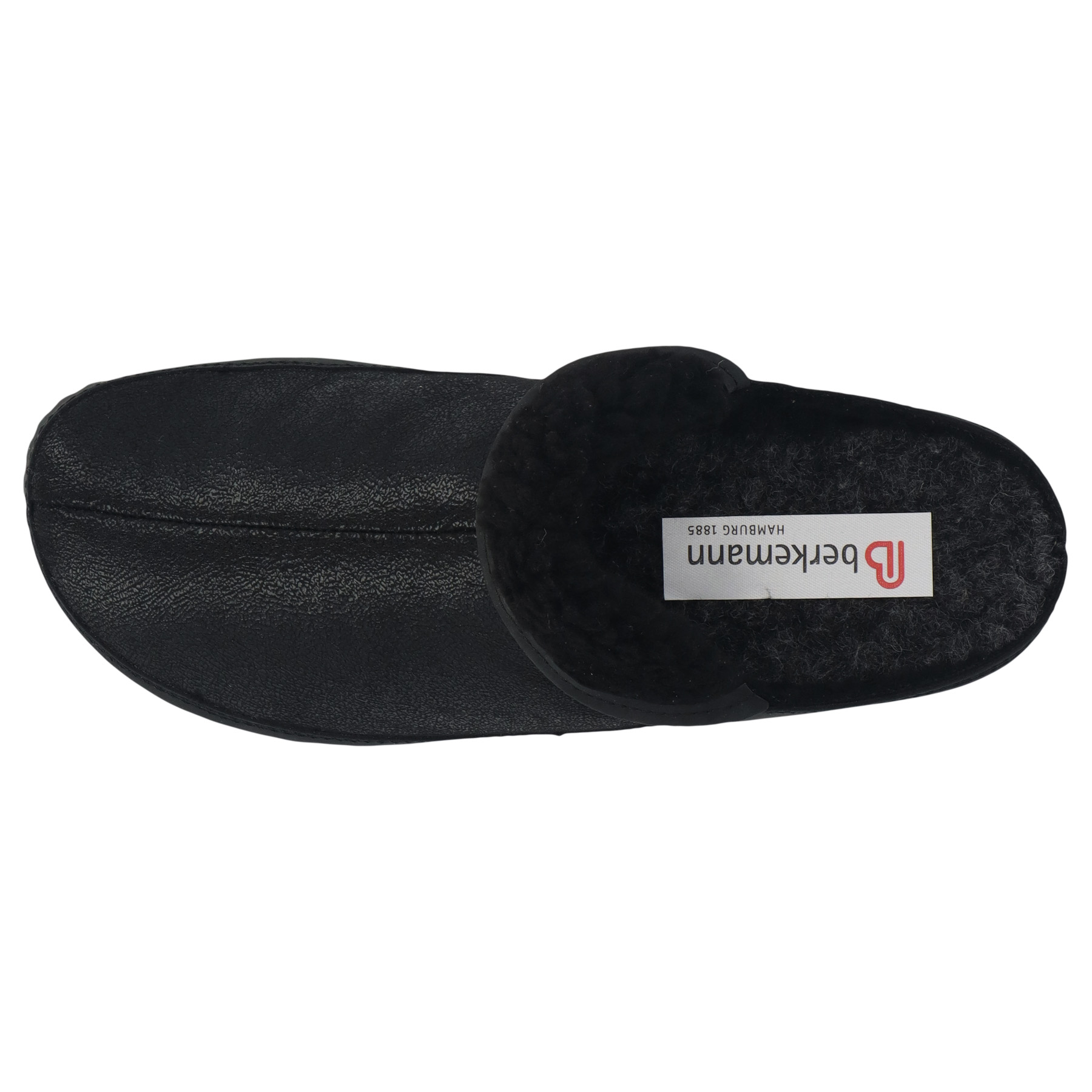 schwarze clogs draufsicht