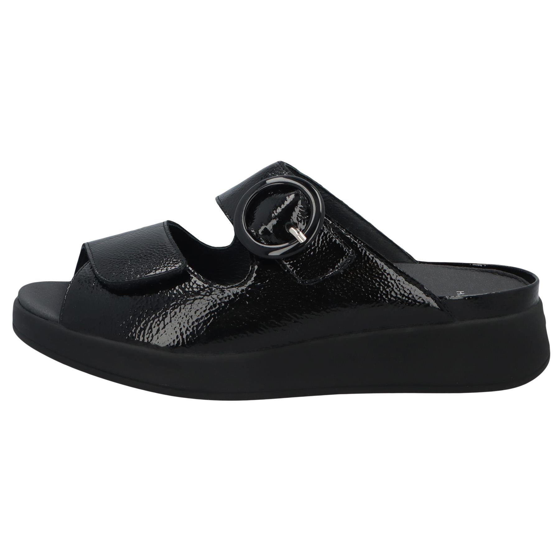 schwarze pantolette seitenansicht links