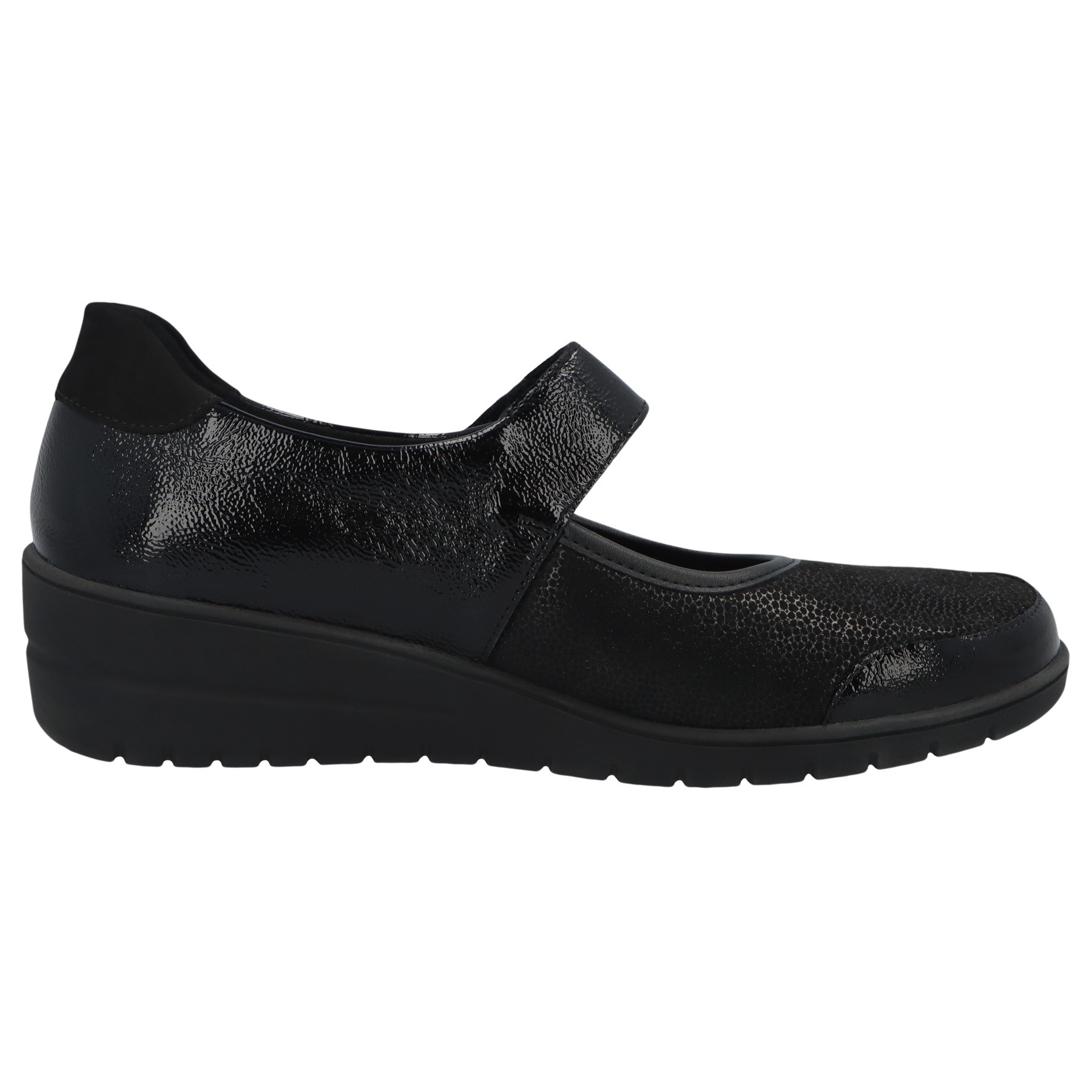 schwarze slipper seitenansicht rechts