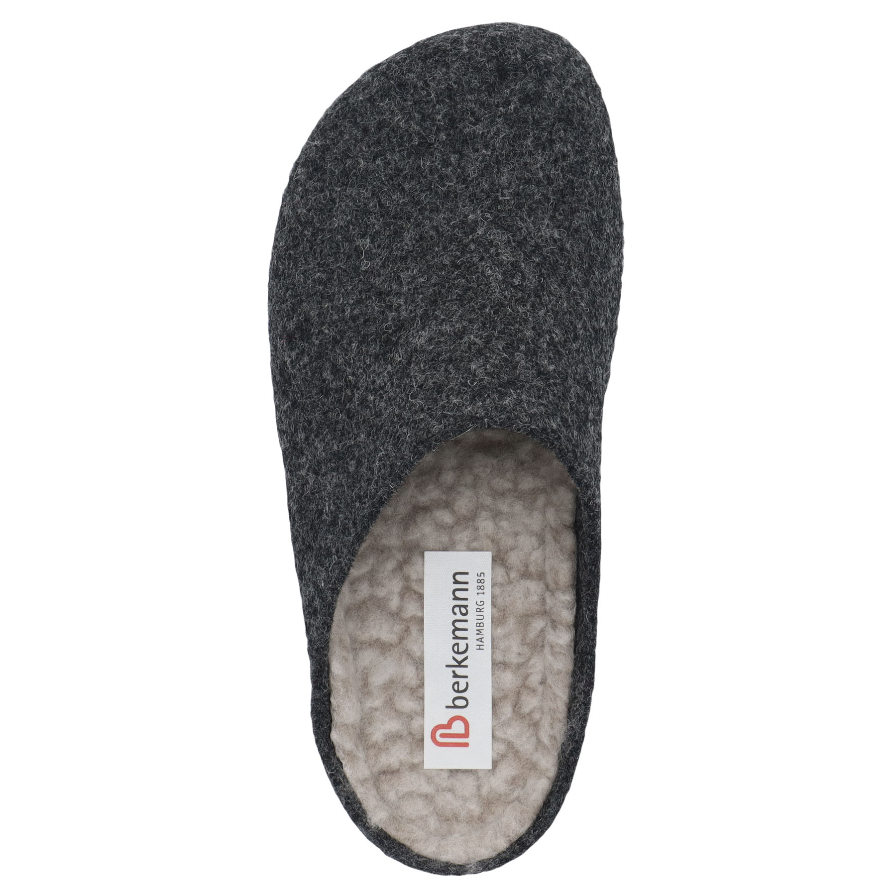 graue hausschuhe draufsicht
