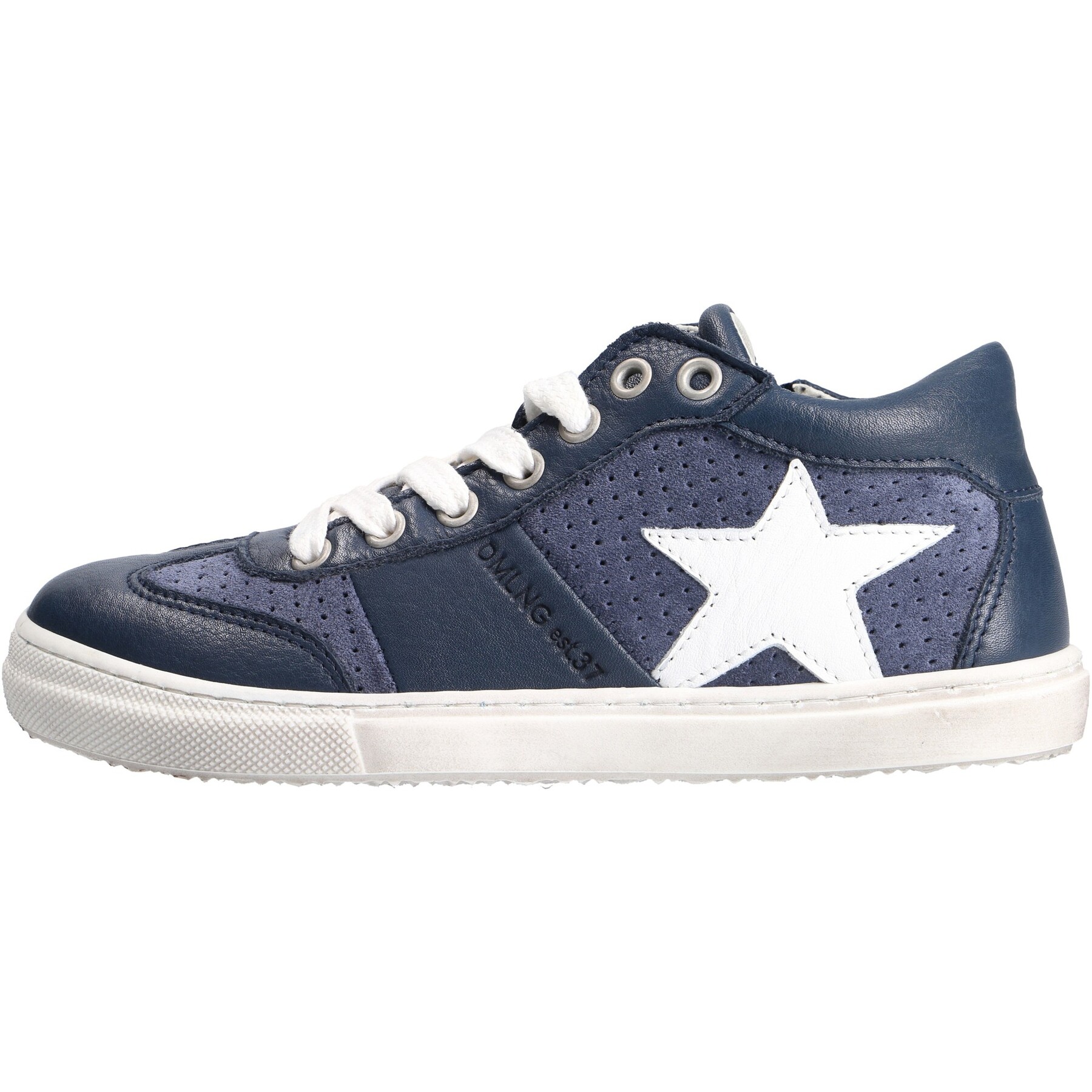 blaue mid cut seitenansicht links