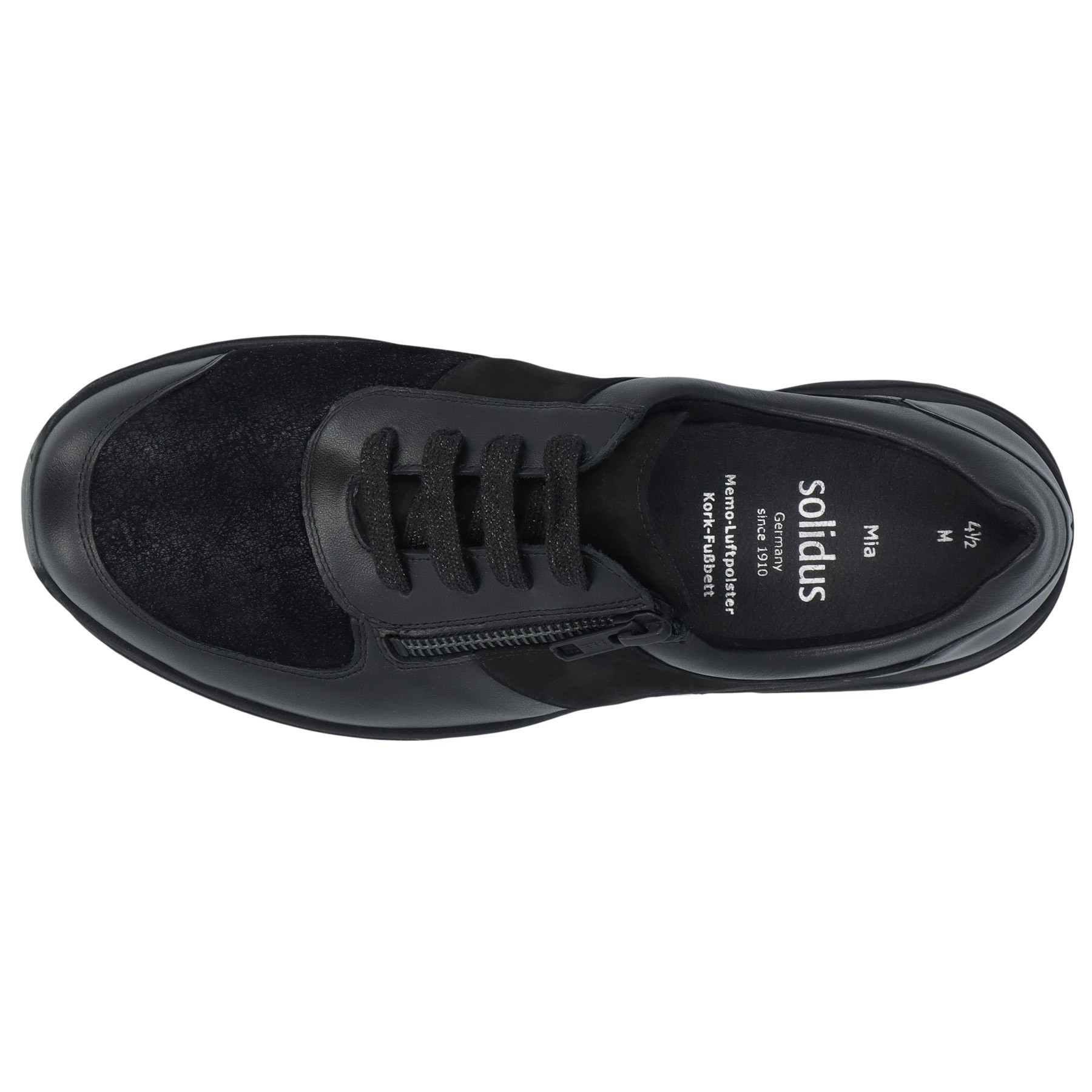 schwarze halbschuh draufsicht