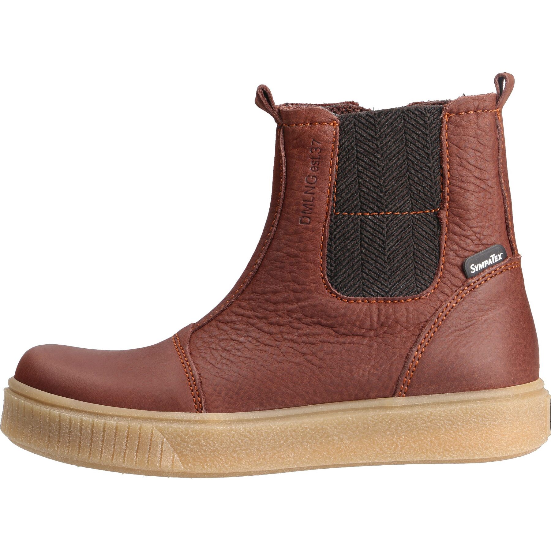 braune stiefel seitenansicht links