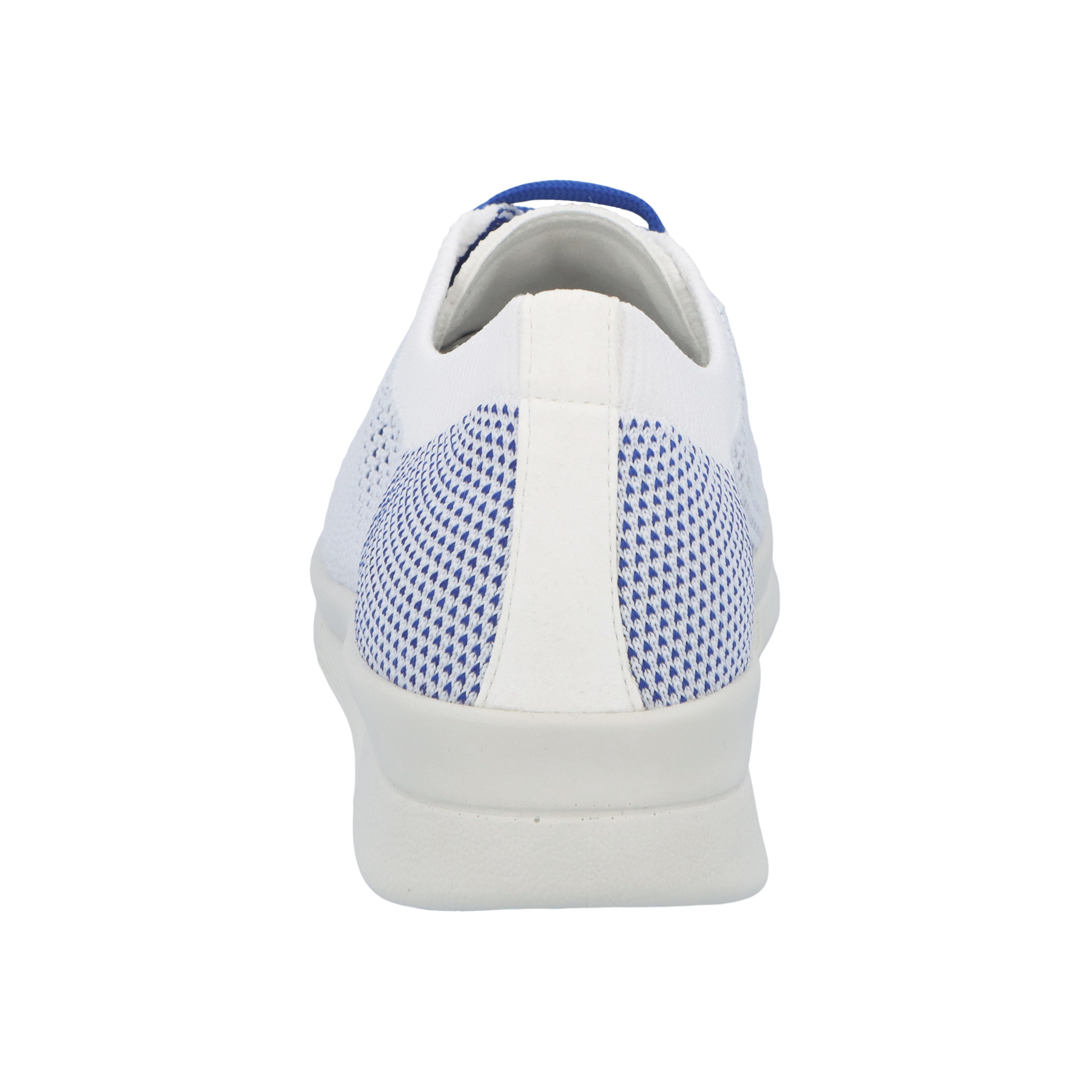 blaue sneaker hinteransicht