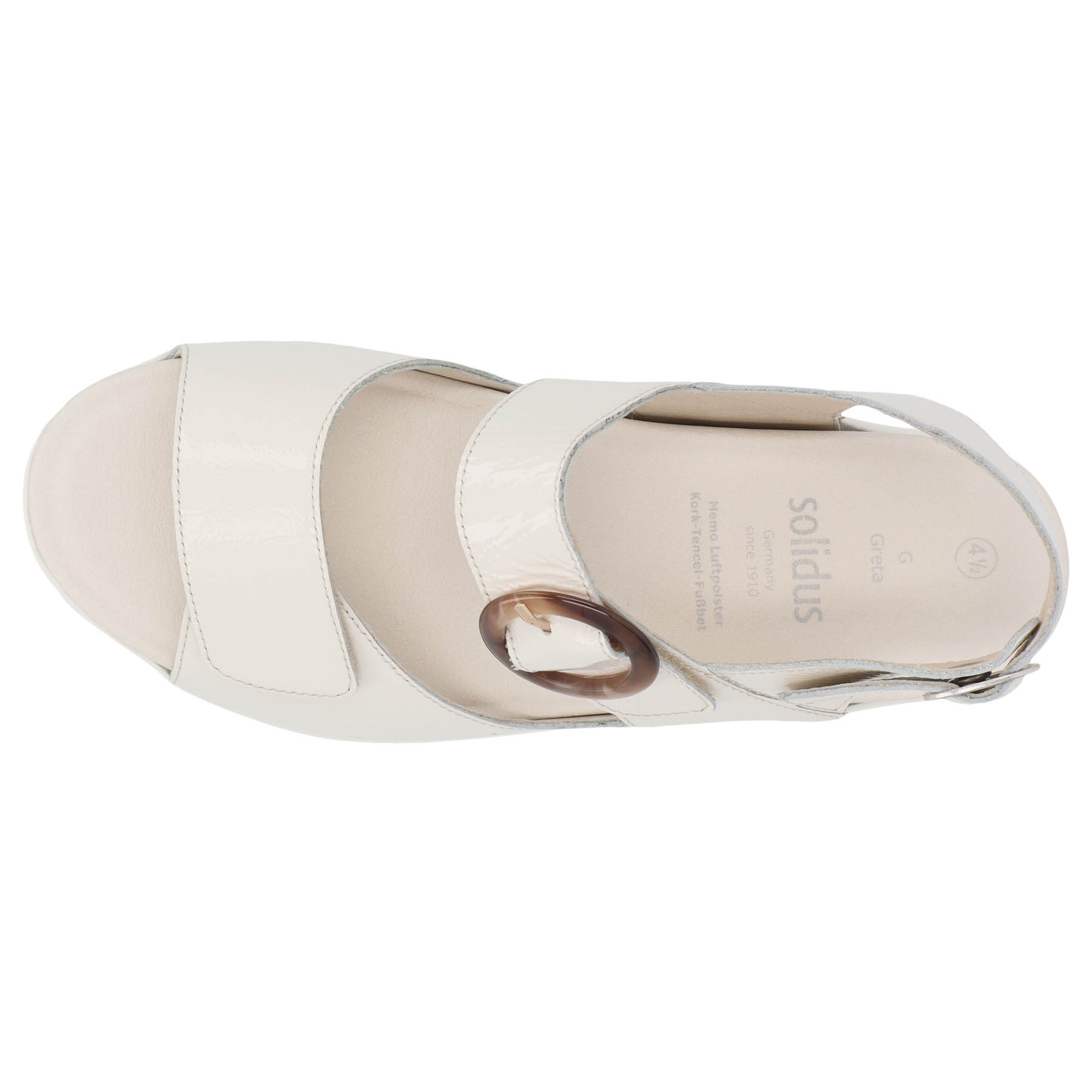 weiße sandale draufsicht