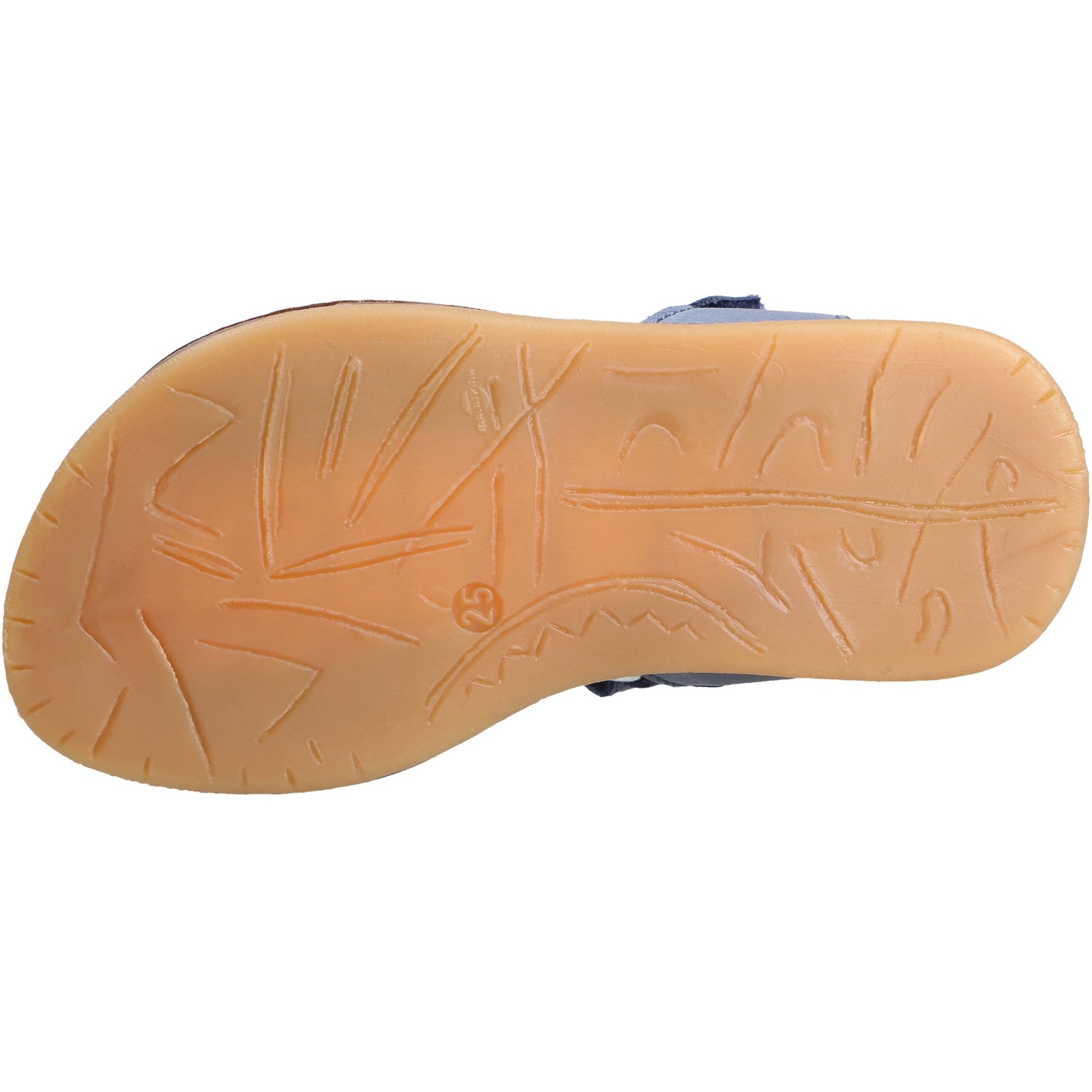 blaue sandale sohlenansicht