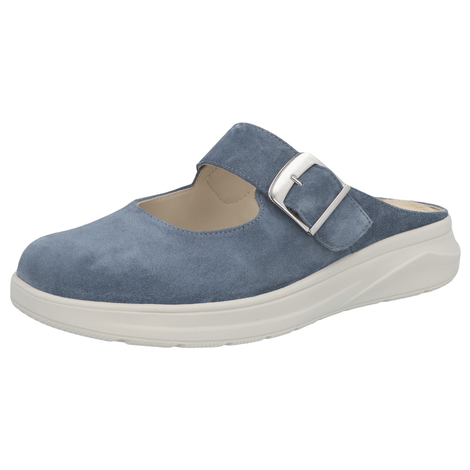 blaue pantolette 3-4 ansicht