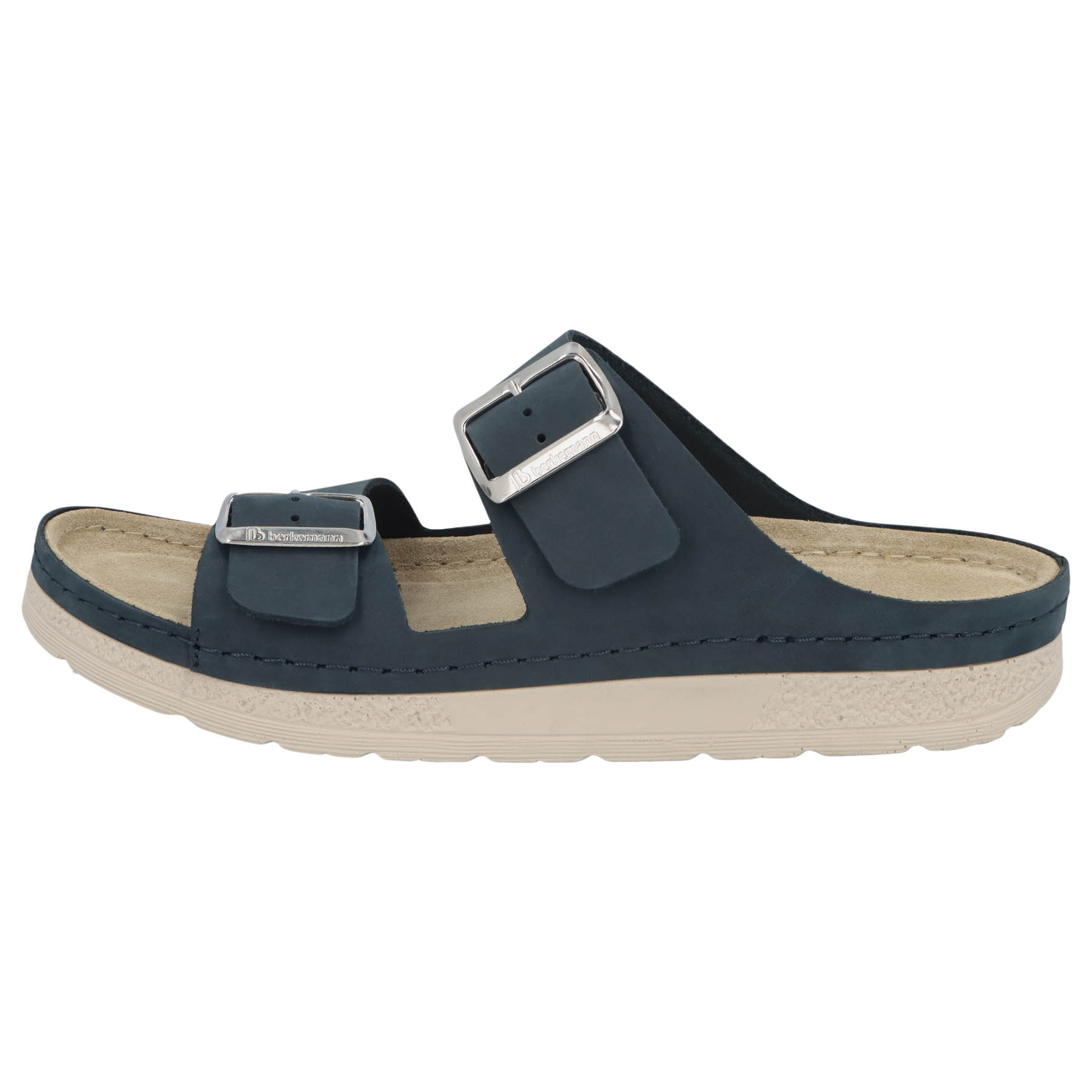blaue pantolette seitenansicht links