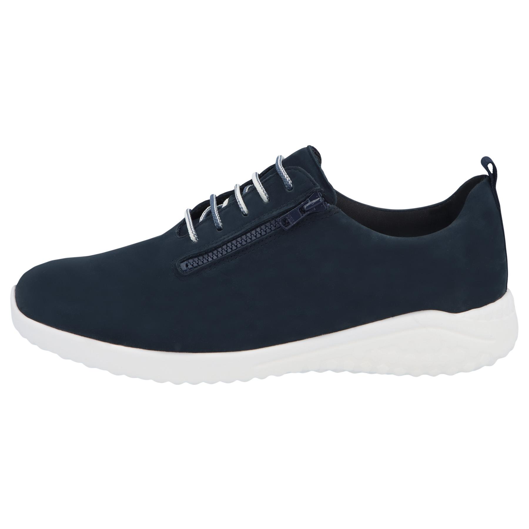 blaue halbschuh seitenansicht links