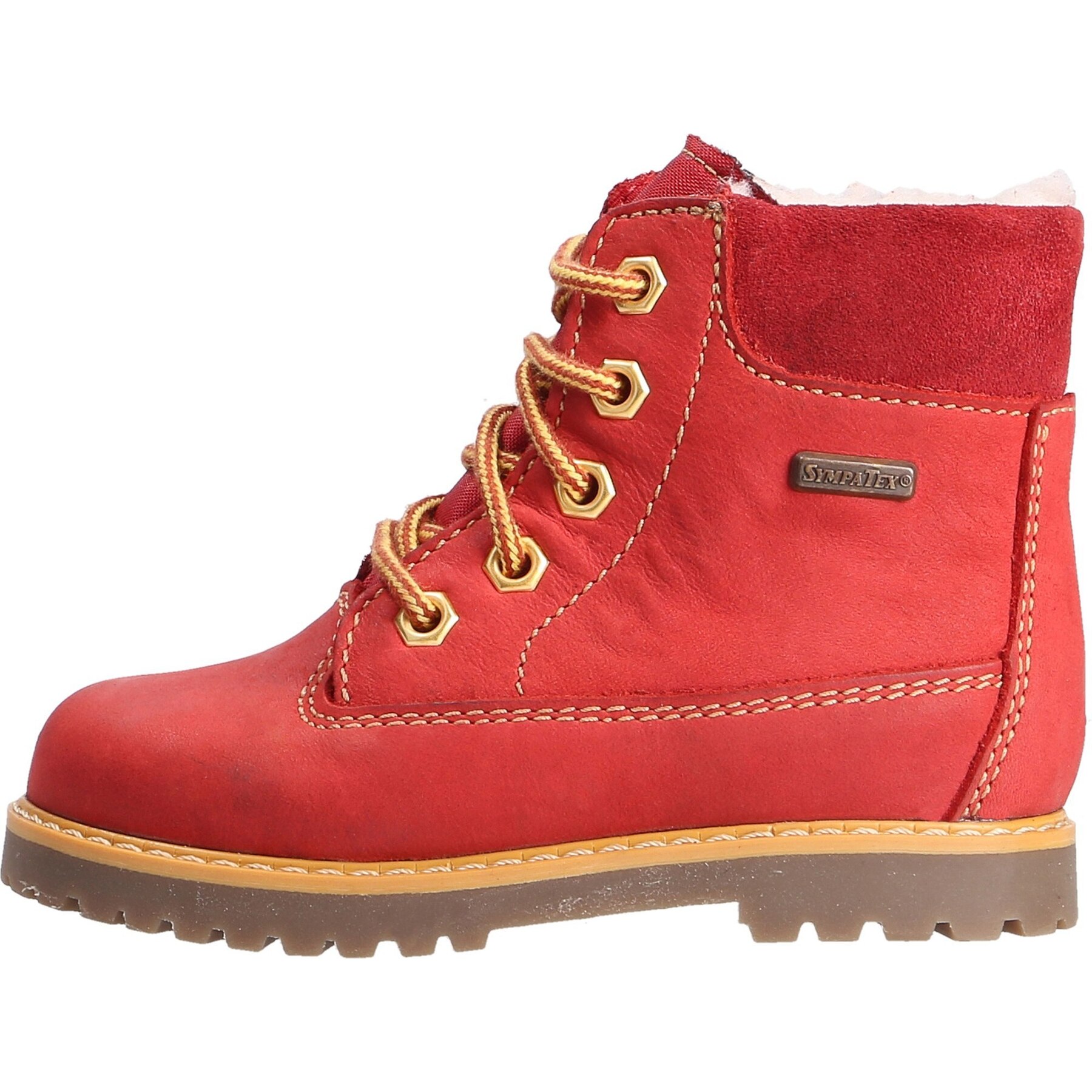 rote stiefeletten seitenansicht links