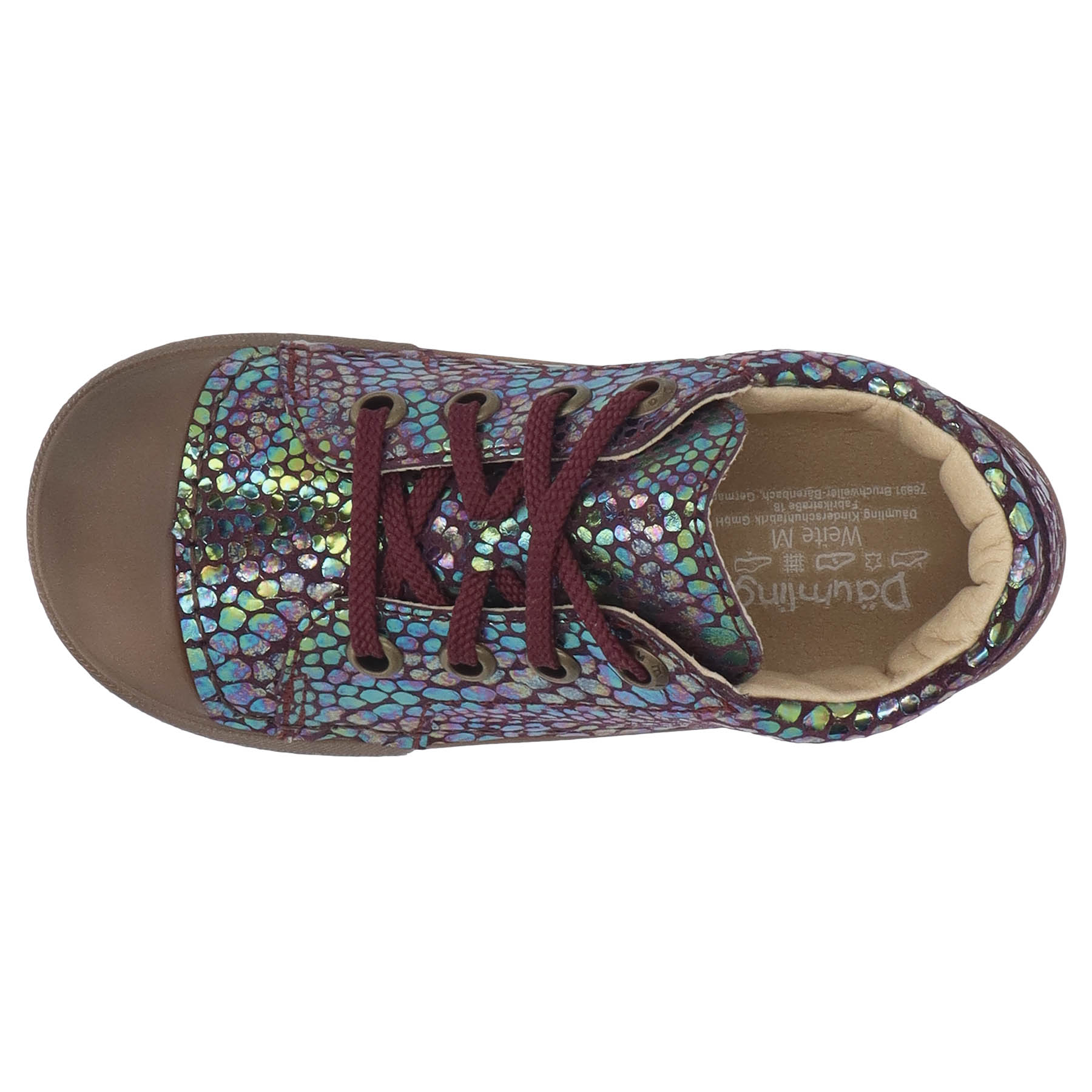 mehrfarbige lauflernschuhe draufsicht