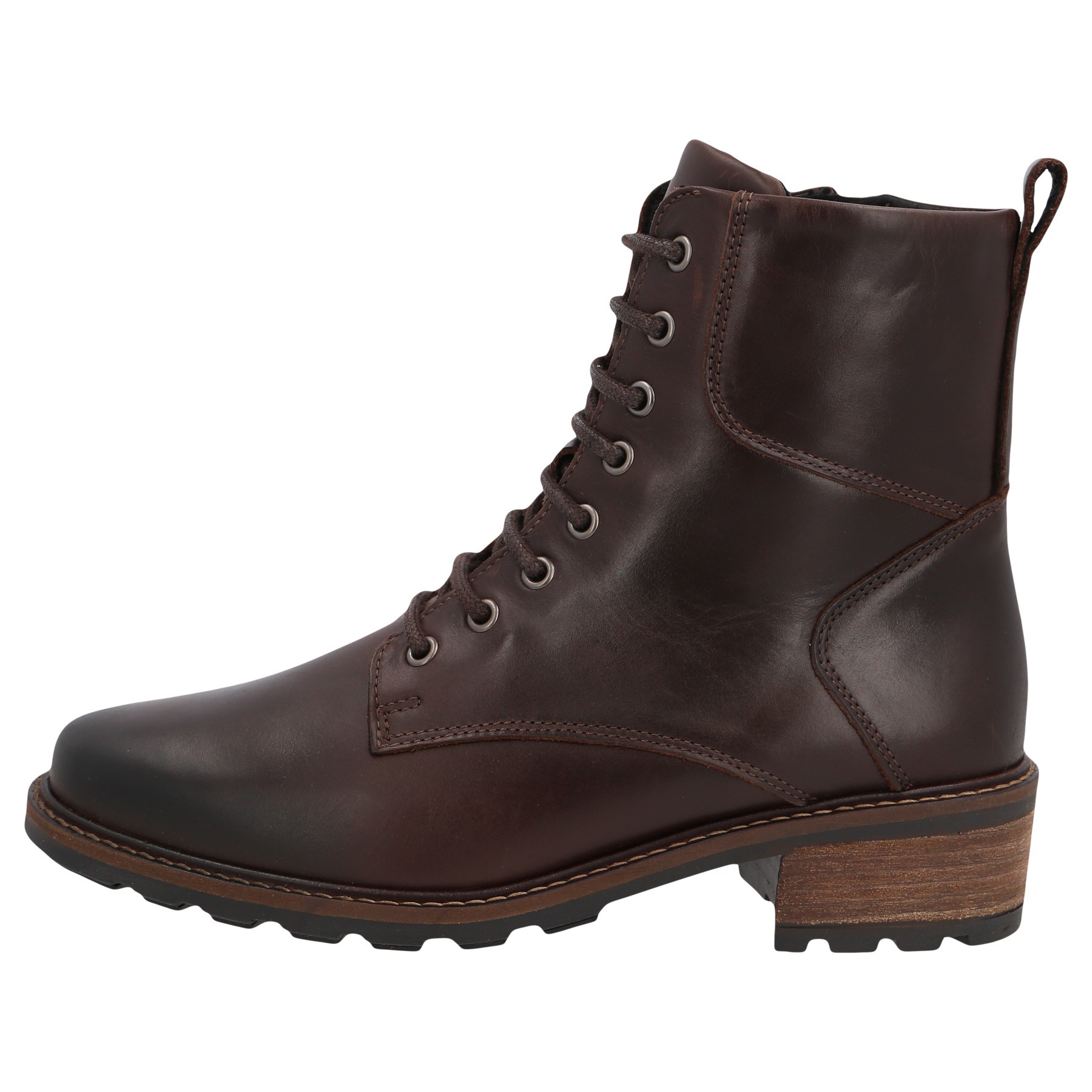 braune stiefel seitenansicht links