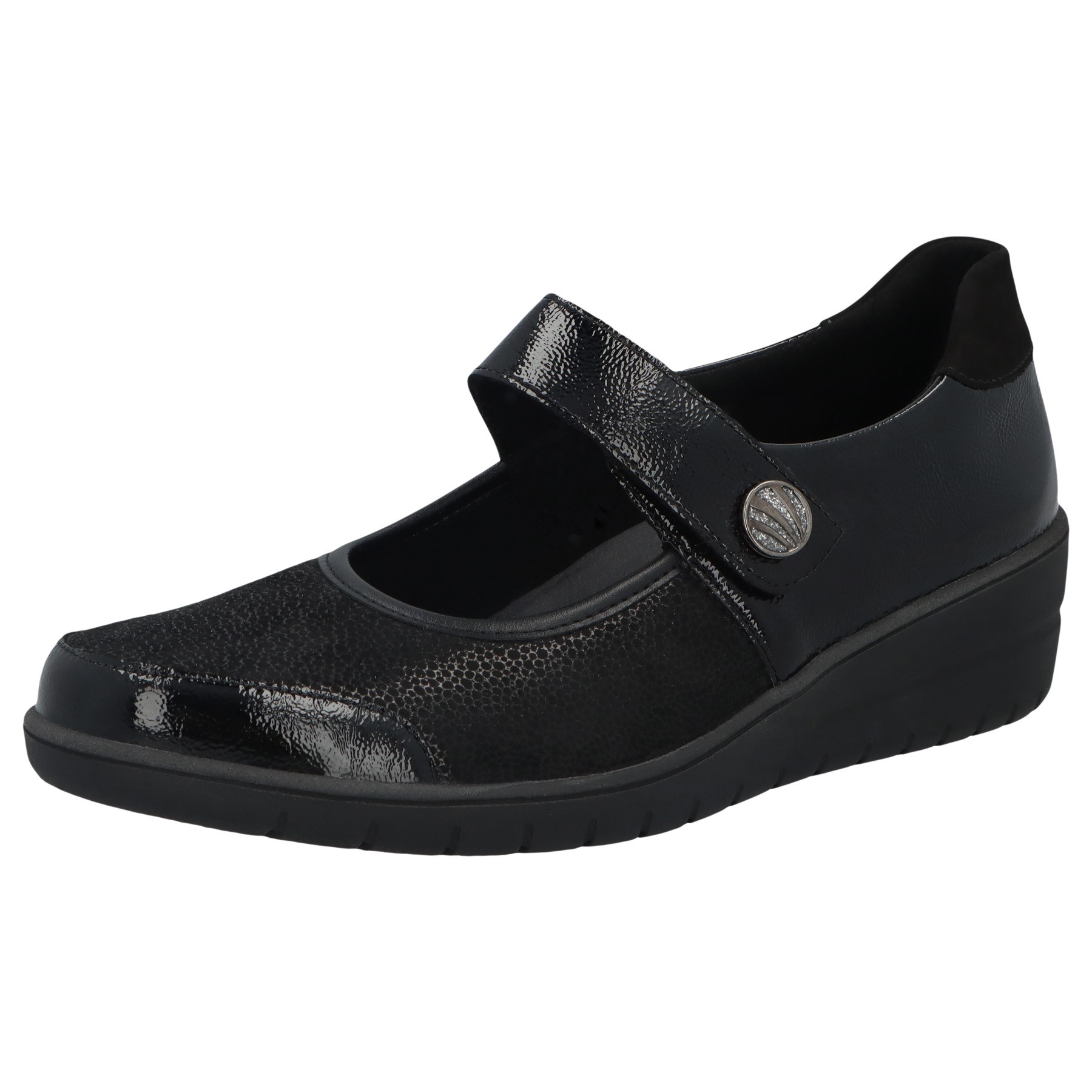 schwarze slipper 3-4 ansicht