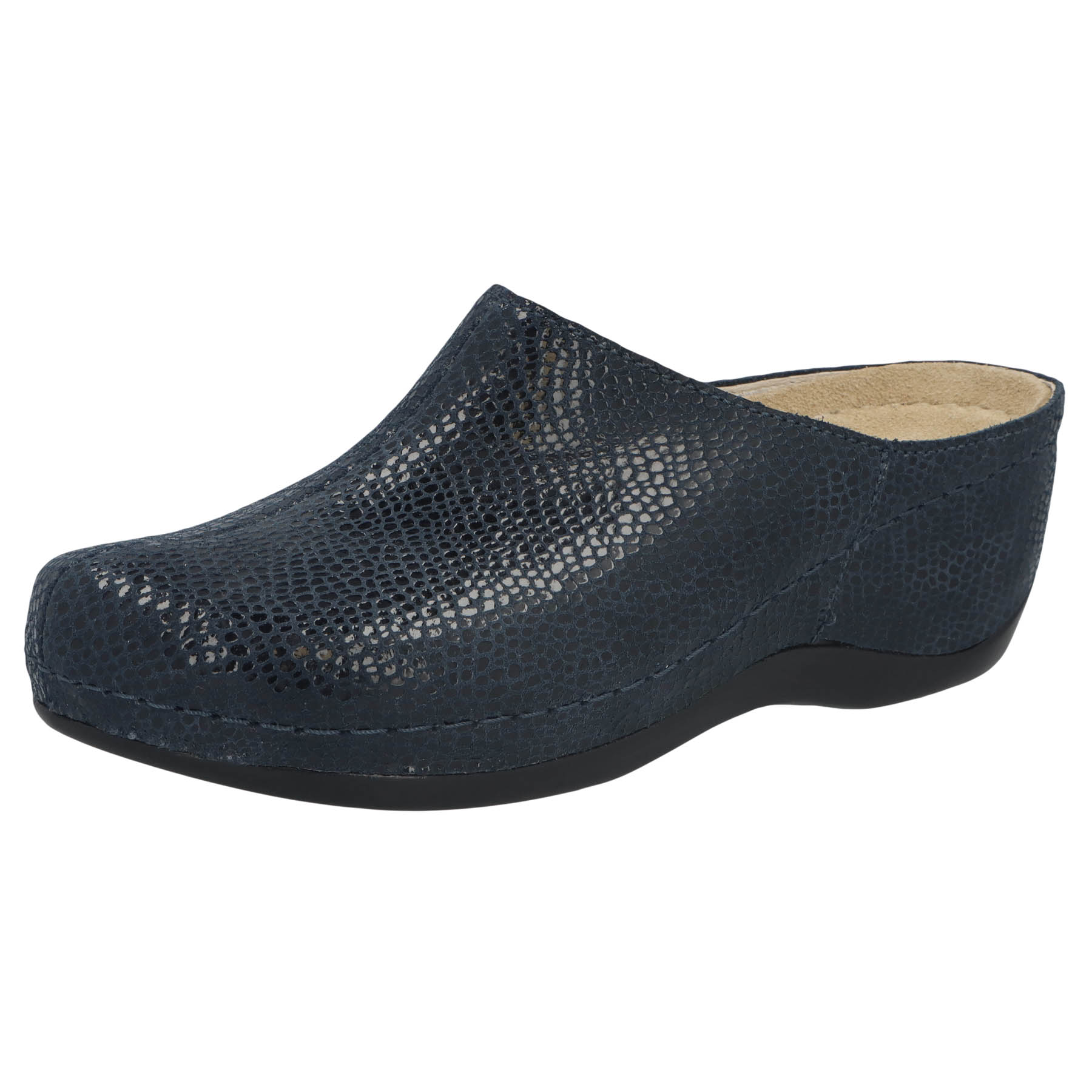 blaue clogs 3-4 ansicht