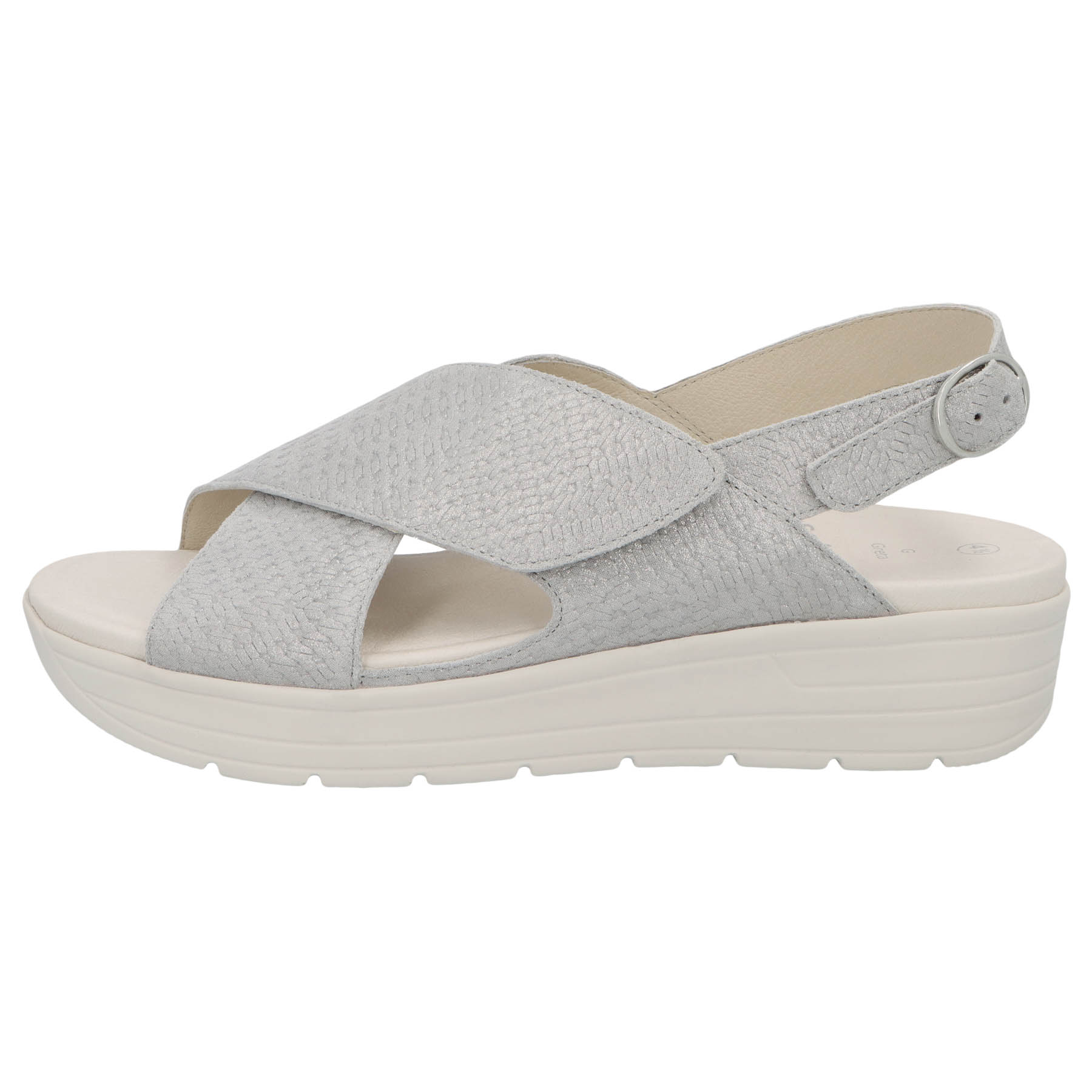 graue sandale seitenansicht links