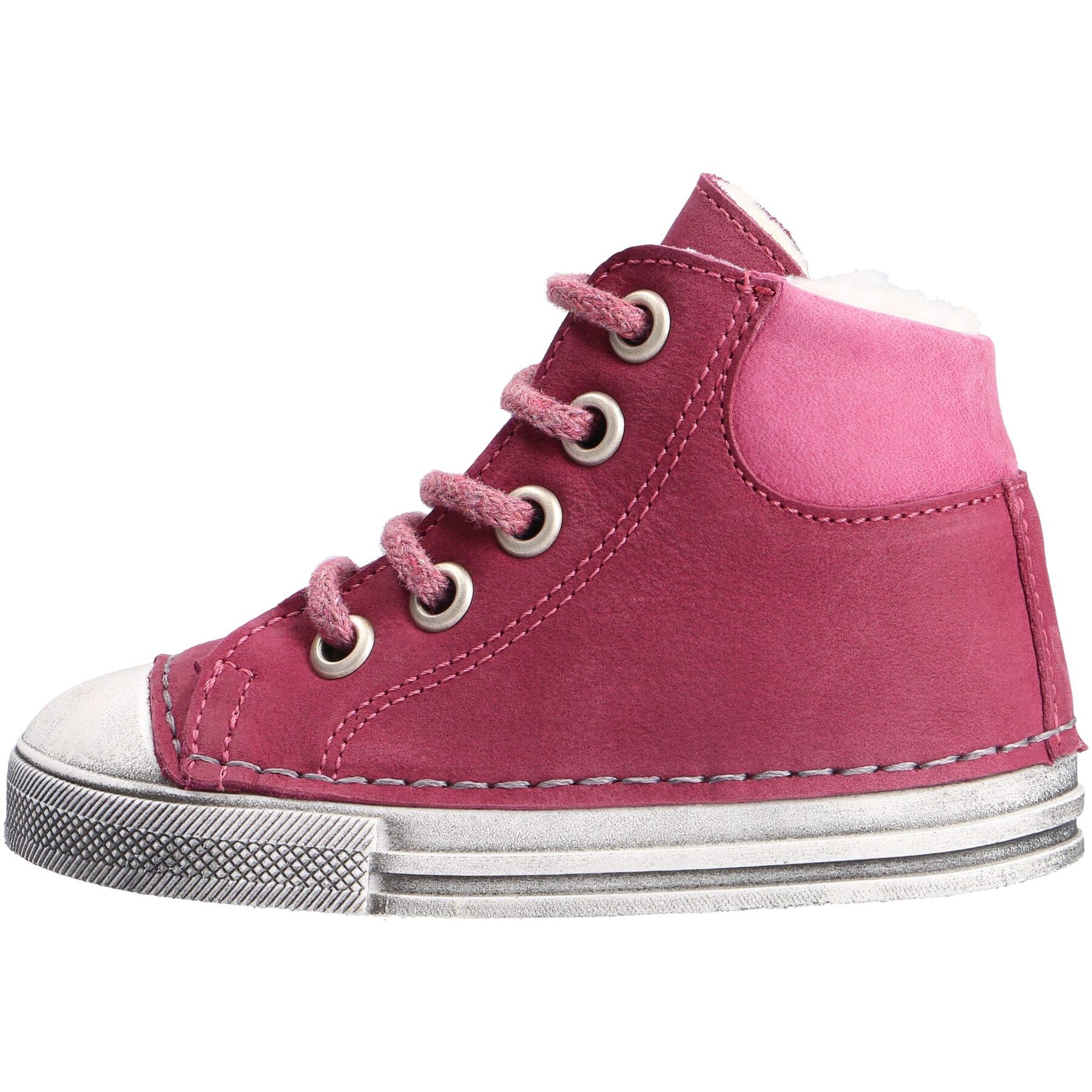 rote lauflernschuhe seitenansicht links