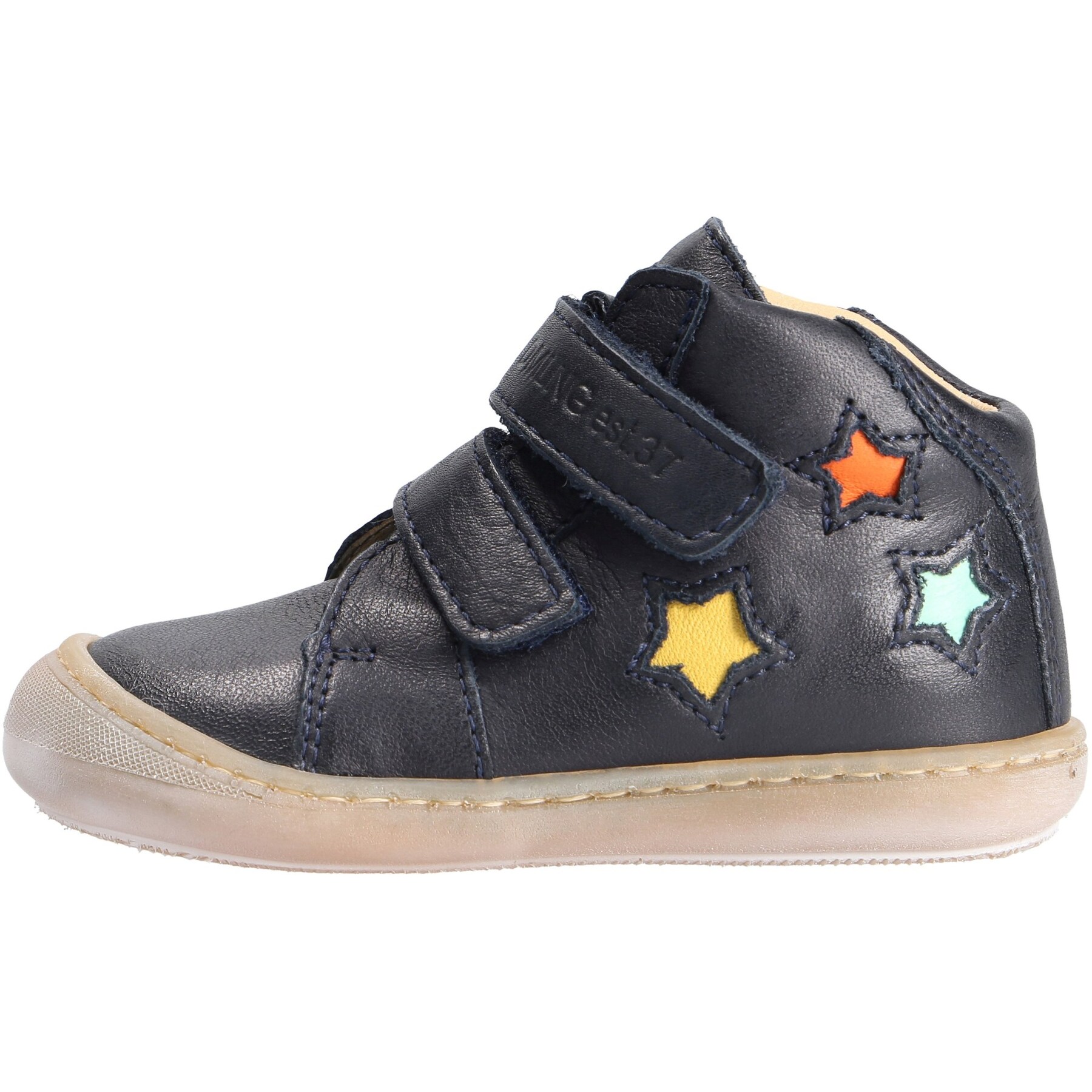 blaue lauflernschuhe seitenansicht links