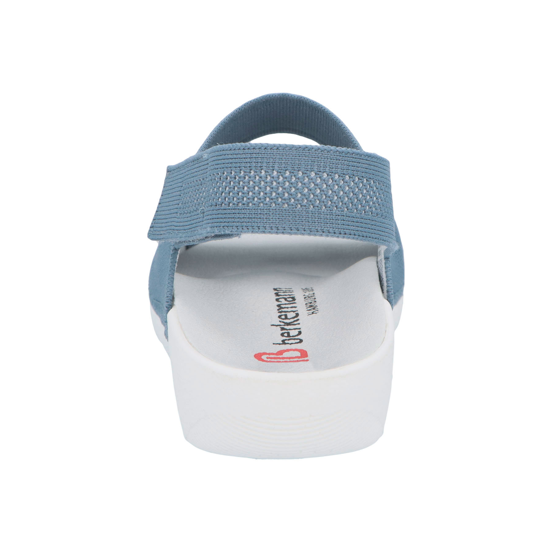 blaue sandale hinteransicht