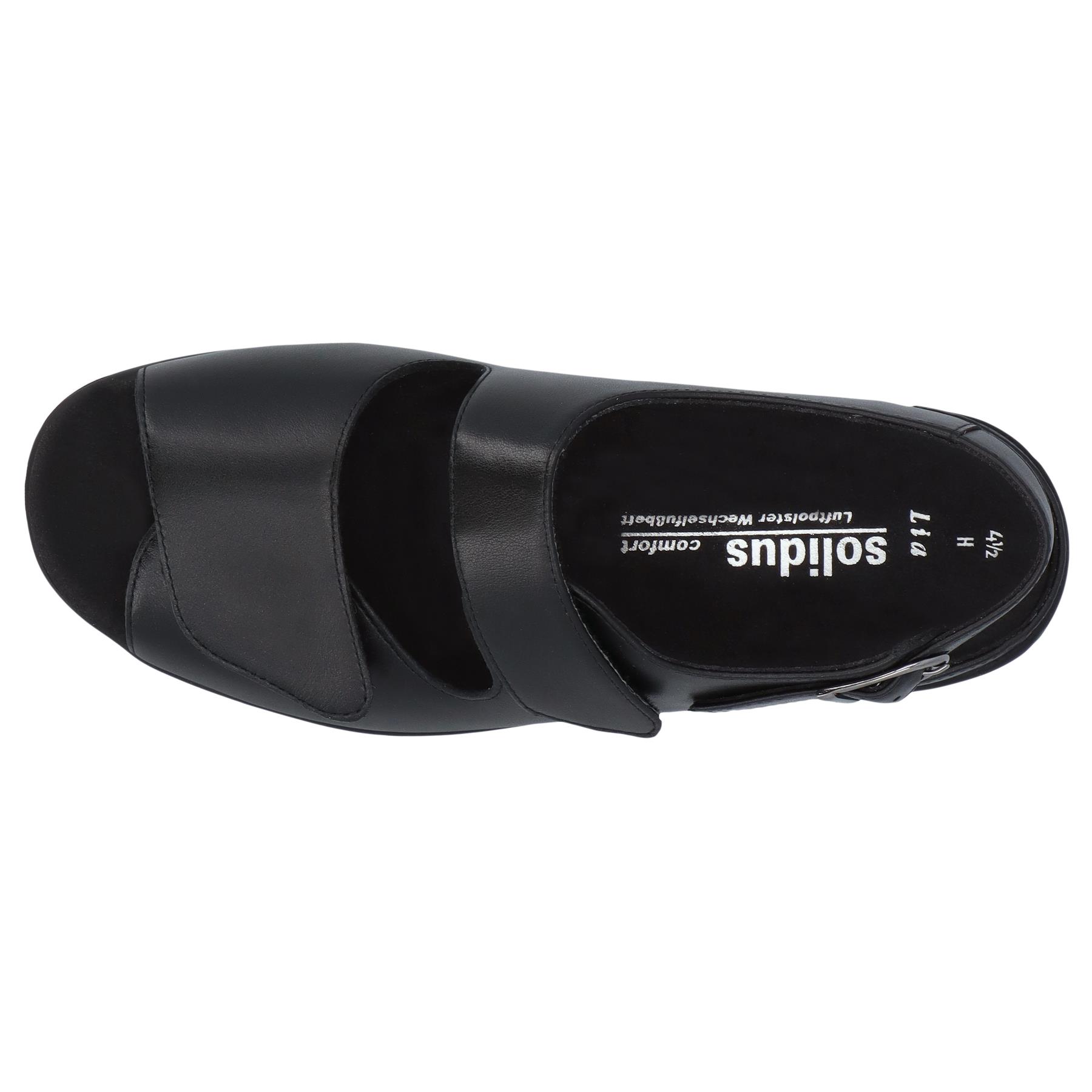 schwarze sandale draufsicht