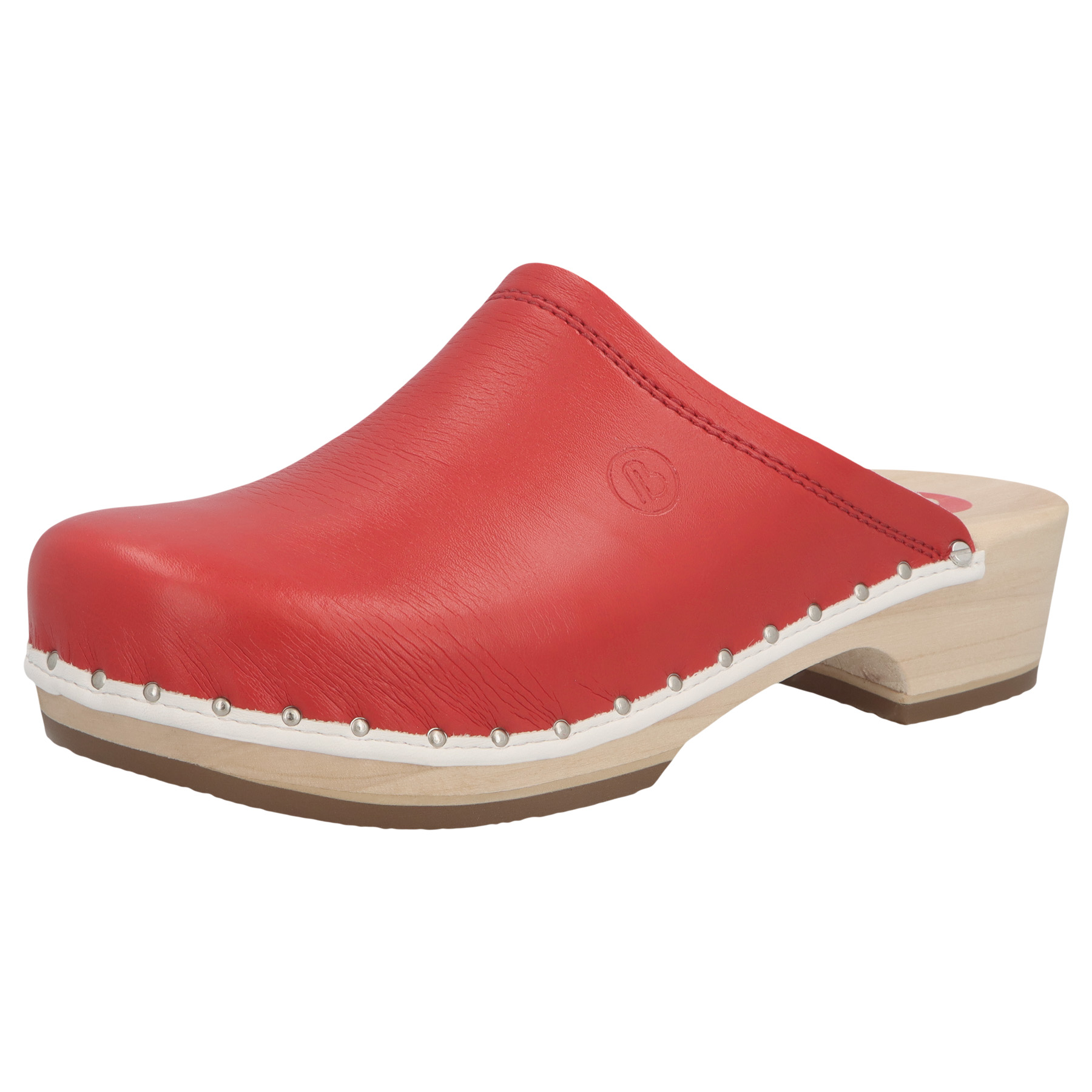 rote holzschuhe 3-4 ansicht