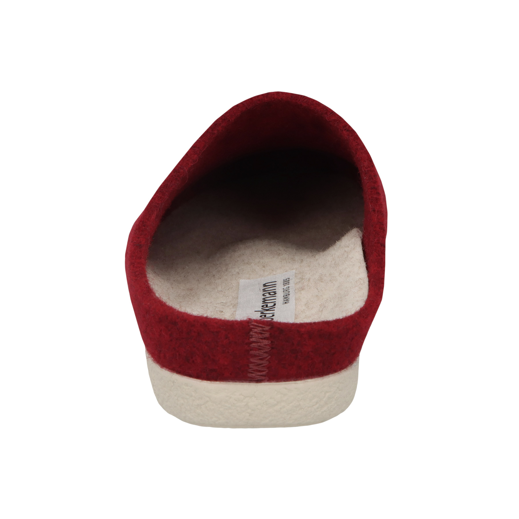 rote hausschuhe hinteransicht