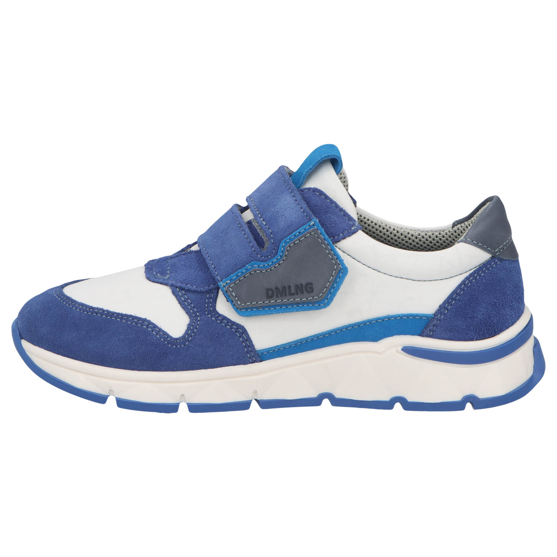 blaue halbschuh seitenansicht links