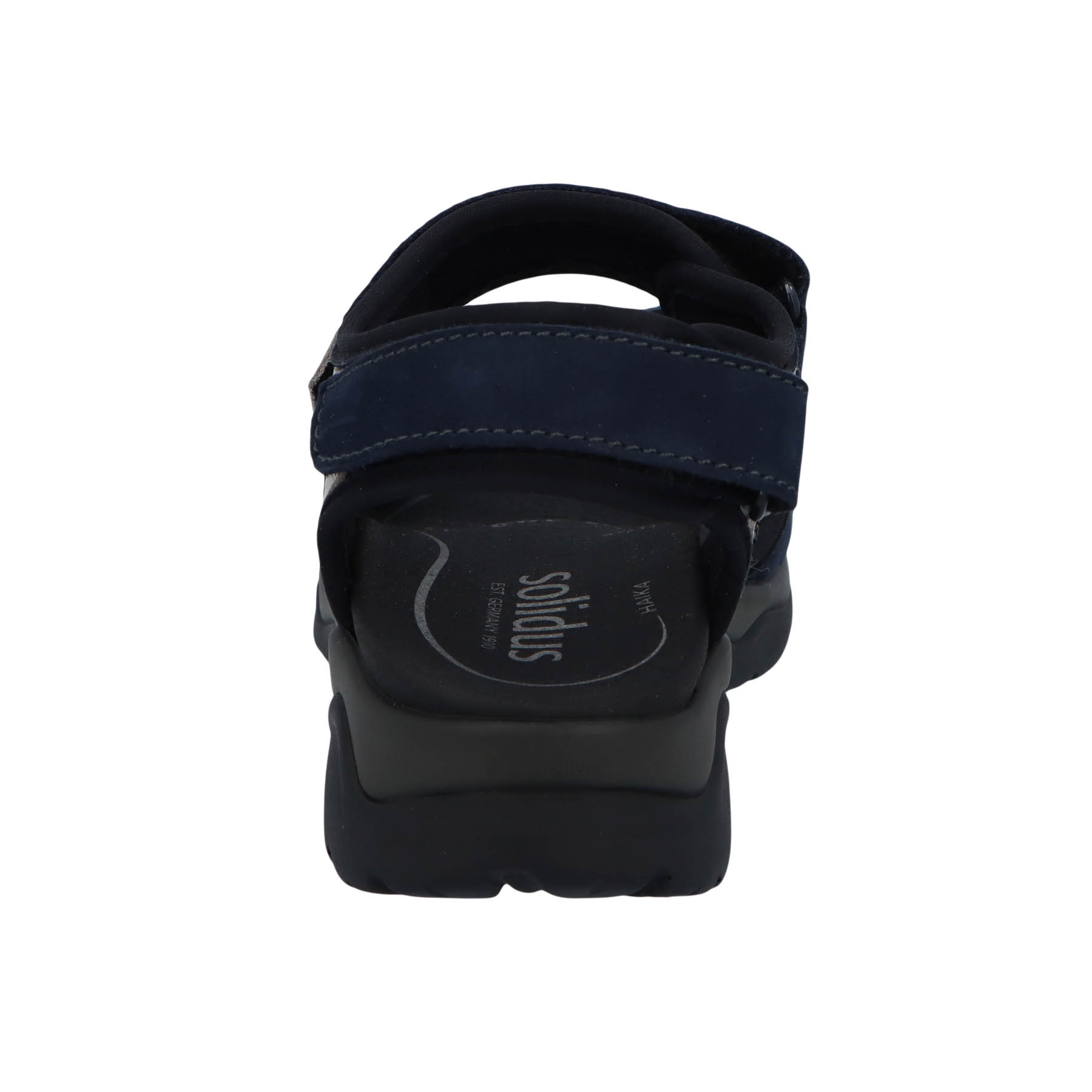 blaue sandale hinteransicht