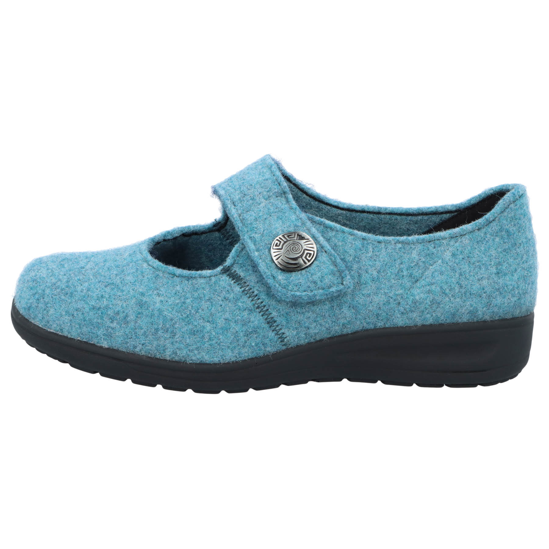 blaue stiefeletten seitenansicht links
