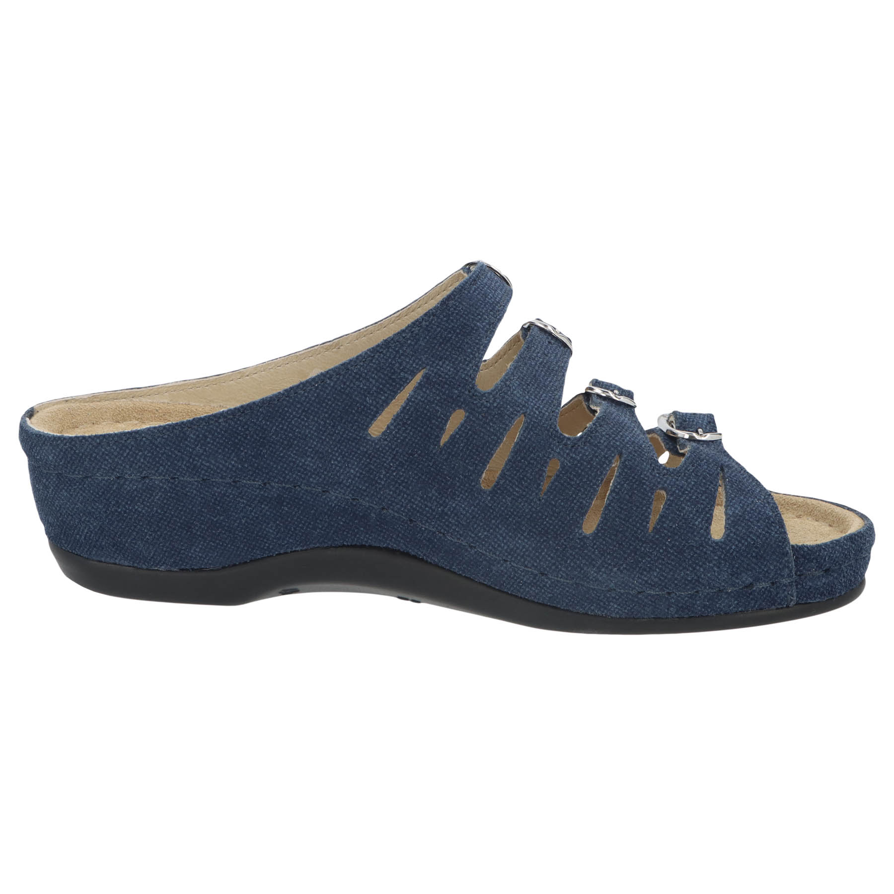 blaue pantolette seitenansicht rechts