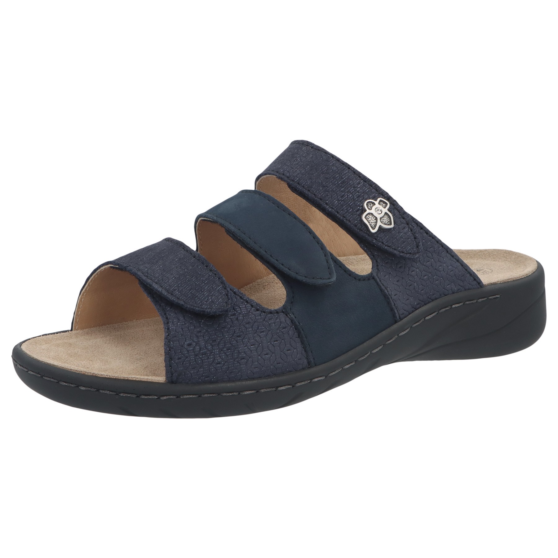 blaue pantolette 3-4 ansicht