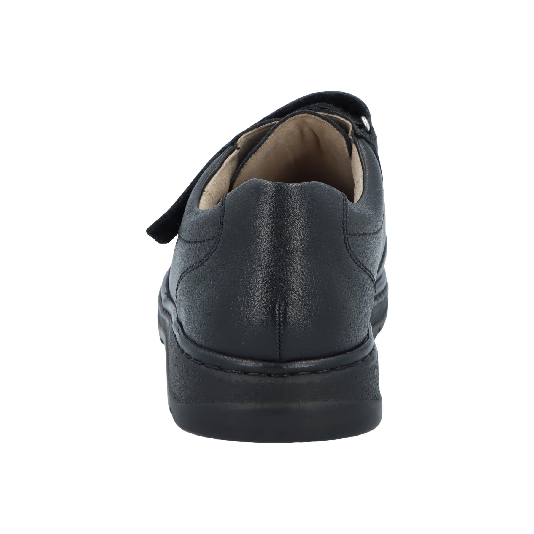 schwarze slipper hinteransicht