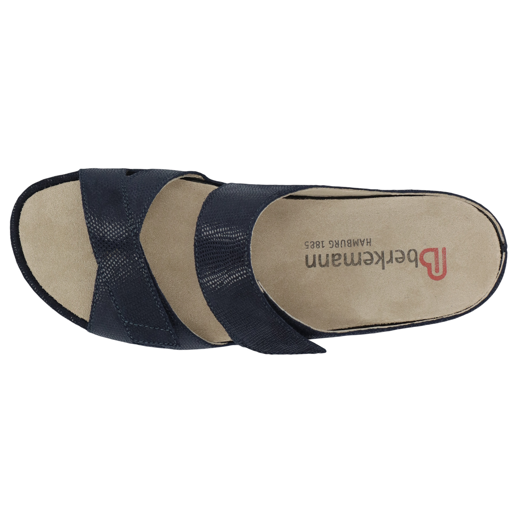 blaue pantolette draufsicht