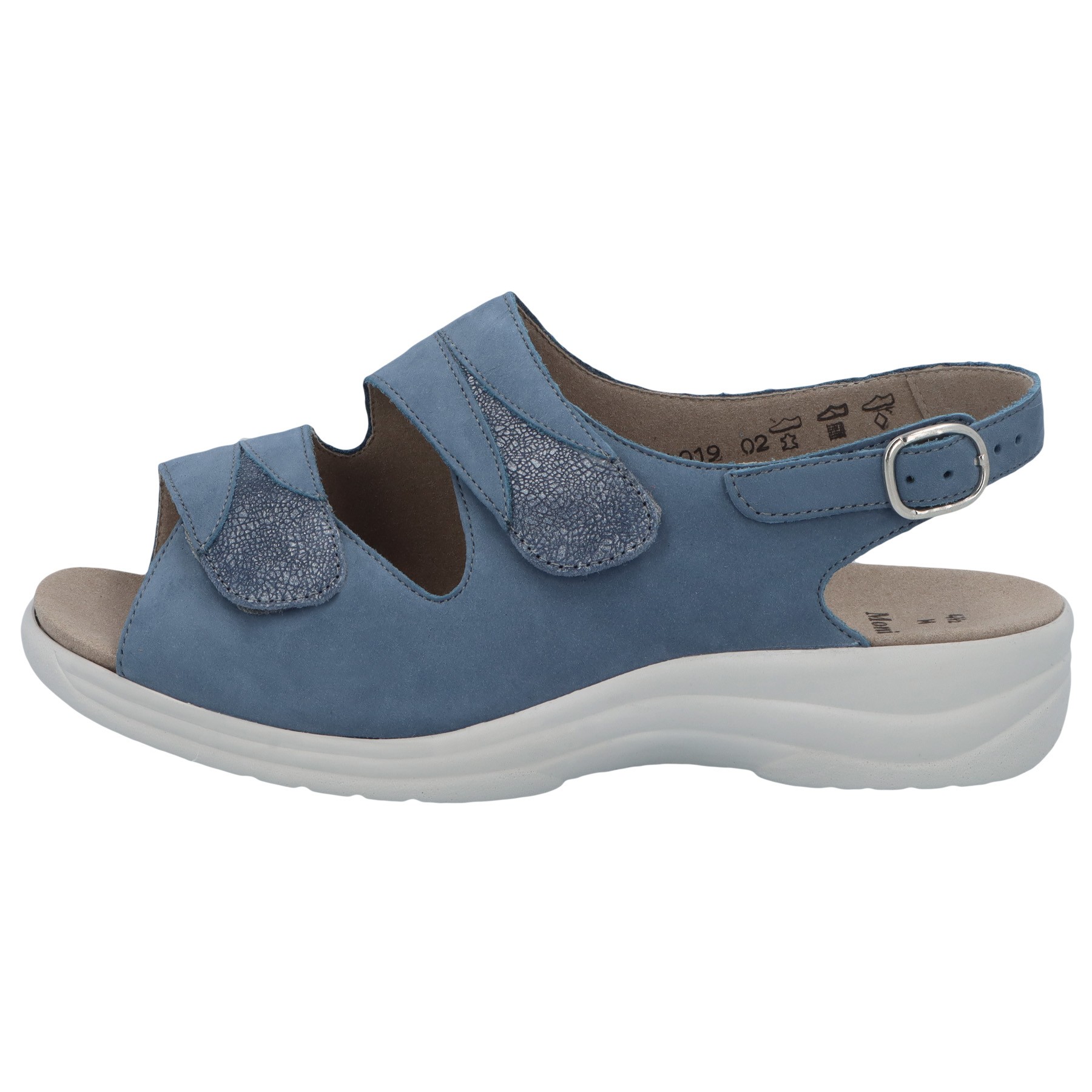 blaue sandale seitenansicht links