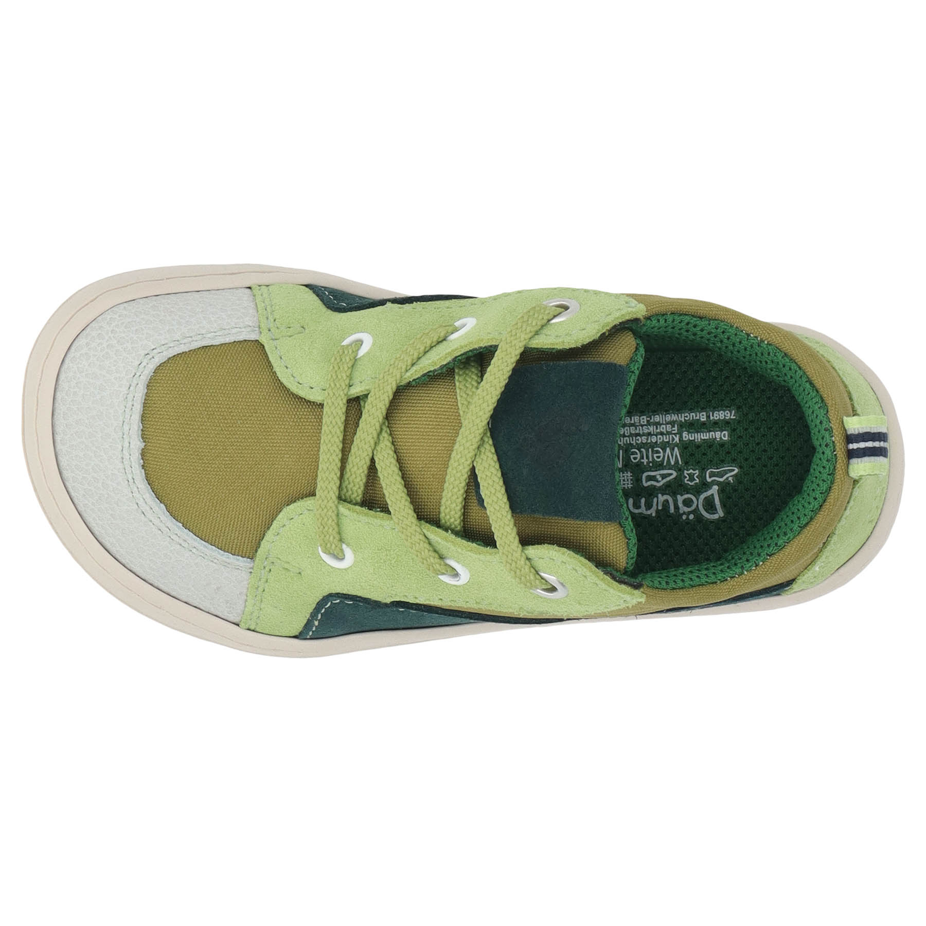 grüne lauflernschuhe draufsicht