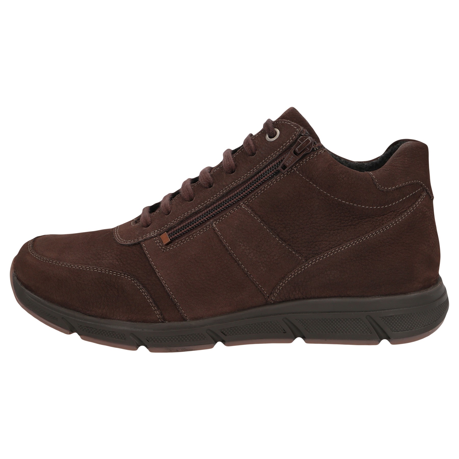braune stiefel seitenansicht links