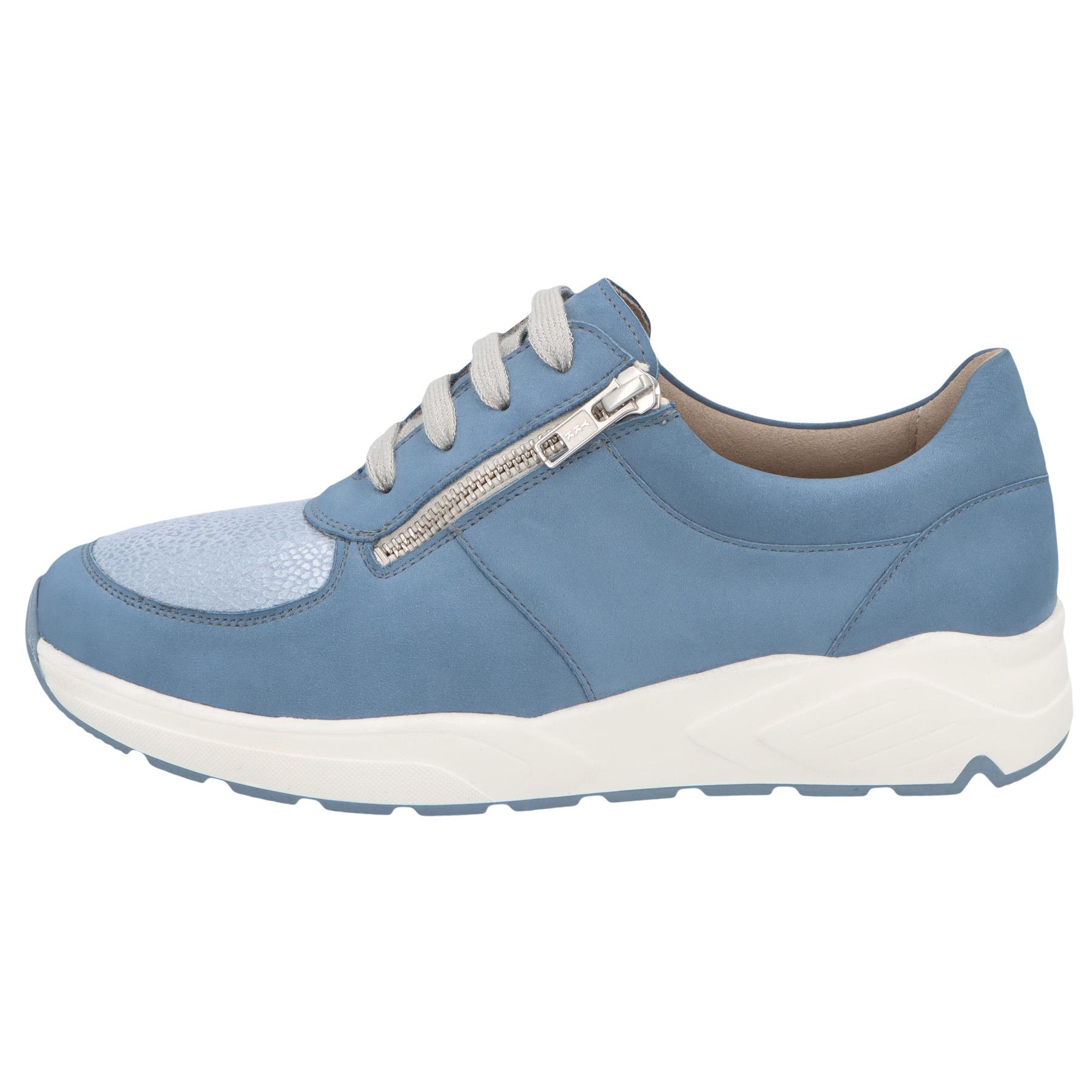 blaue halbschuh seitenansicht links