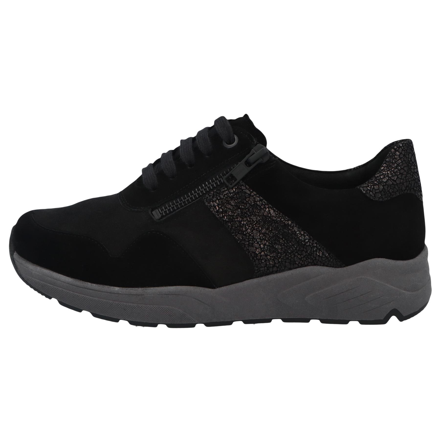 schwarze halbschuh seitenansicht links