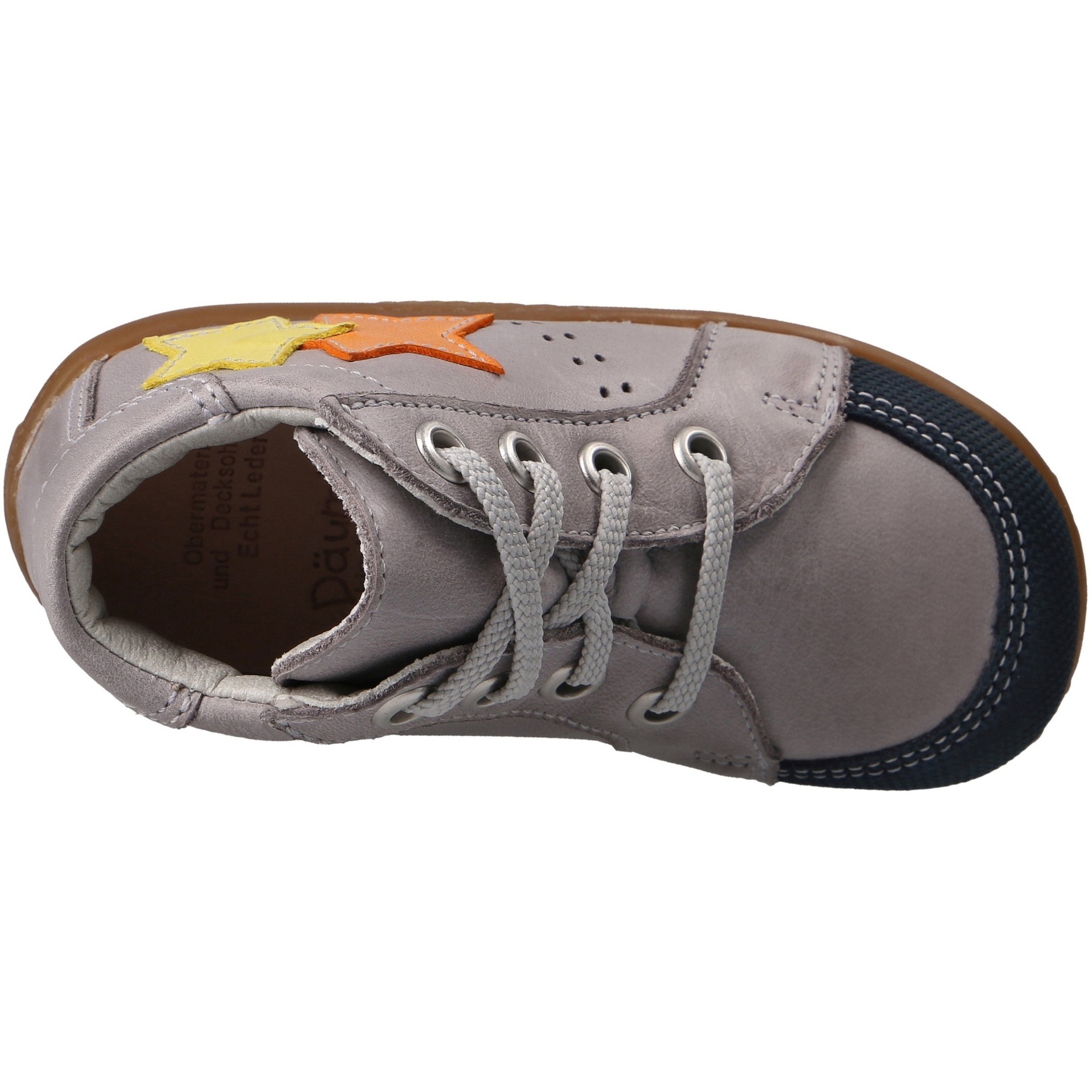 graue lauflernschuhe draufsicht